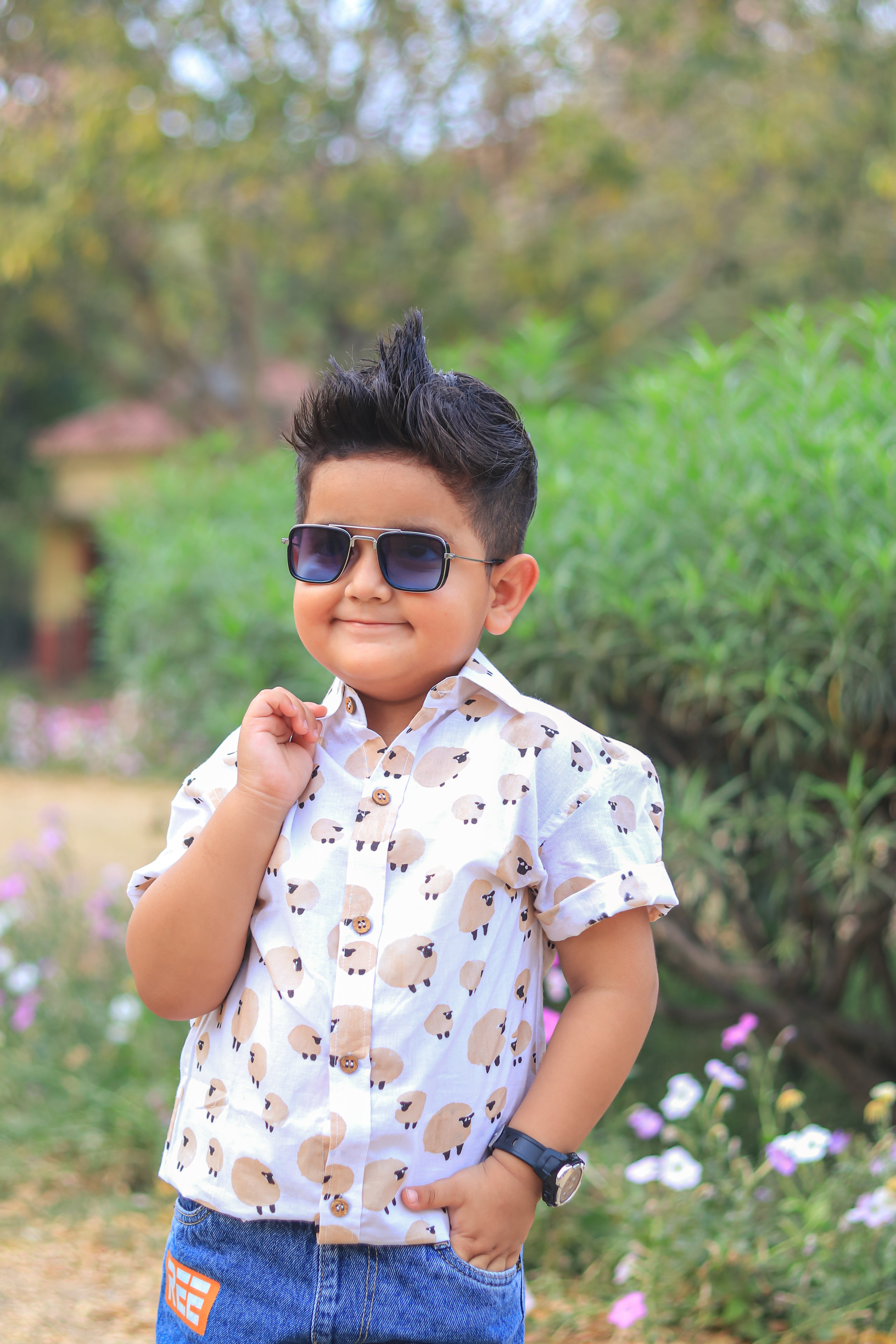 Handblock Sheep printed Shirt