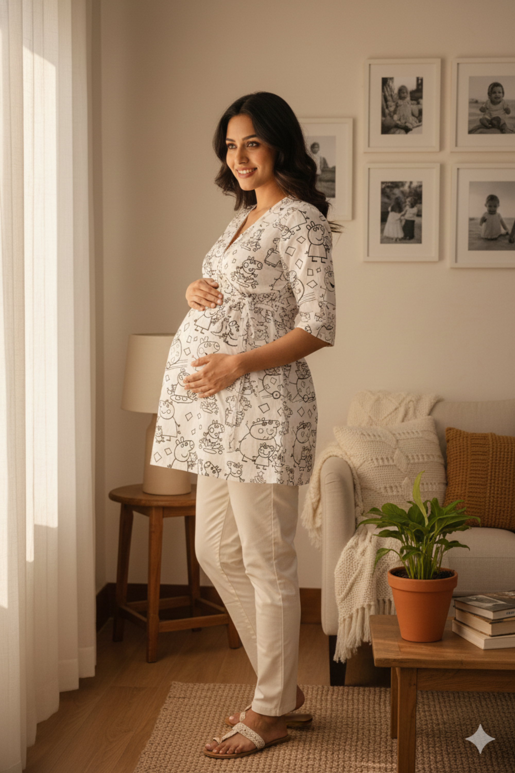 Colour Your Own Peppa Pig Print Maternity Top