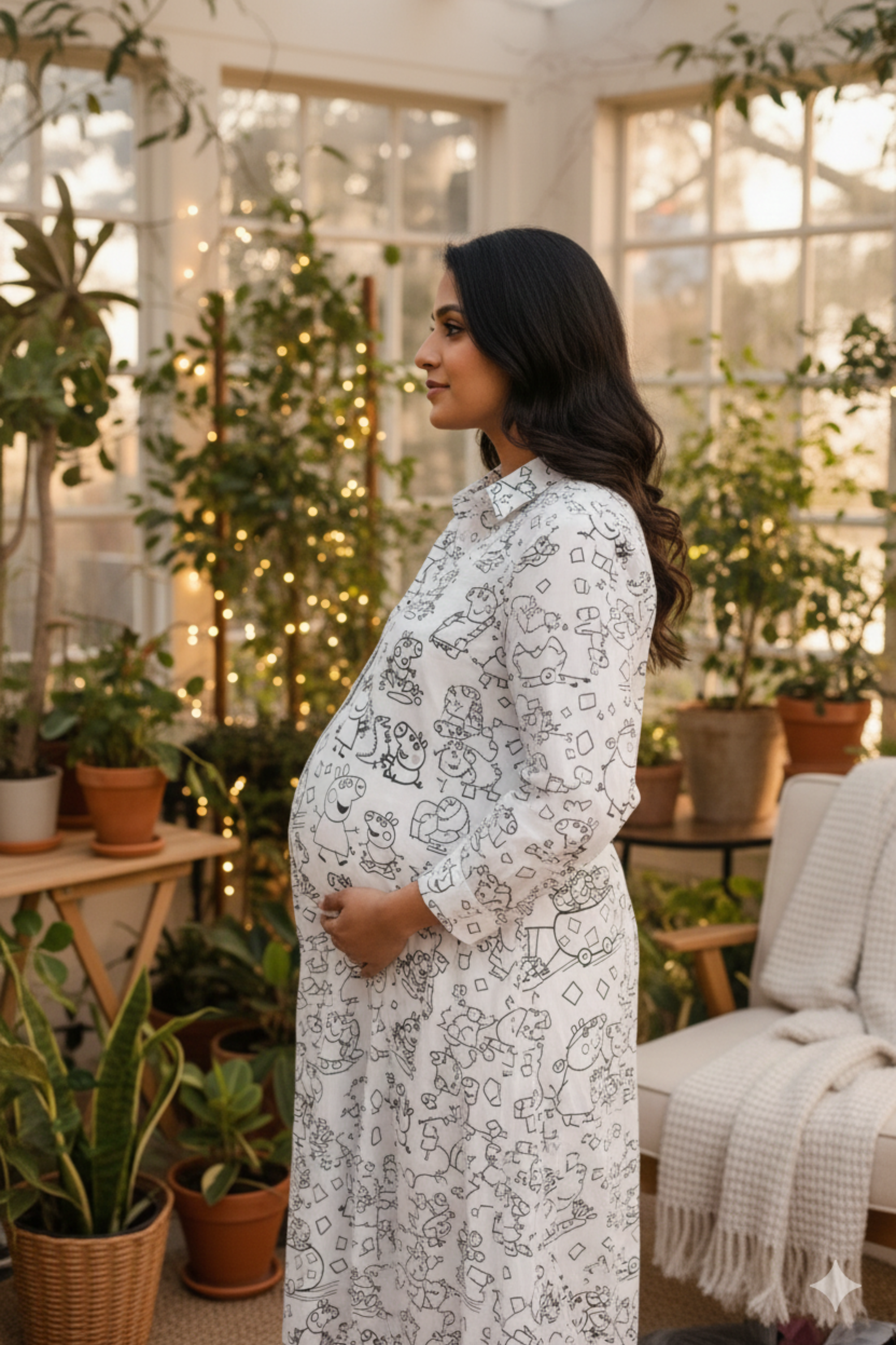 Colour Your Own Peppa Pig Print Maternity Dress