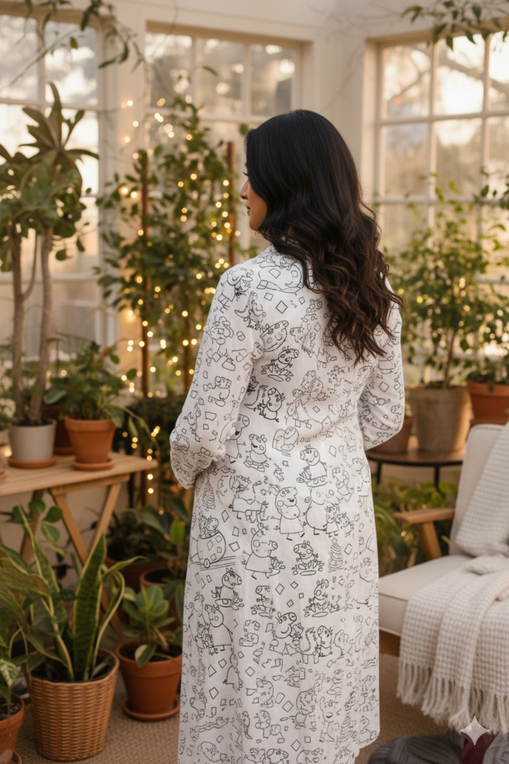 Colour Your Own Peppa Pig Print Maternity Dress