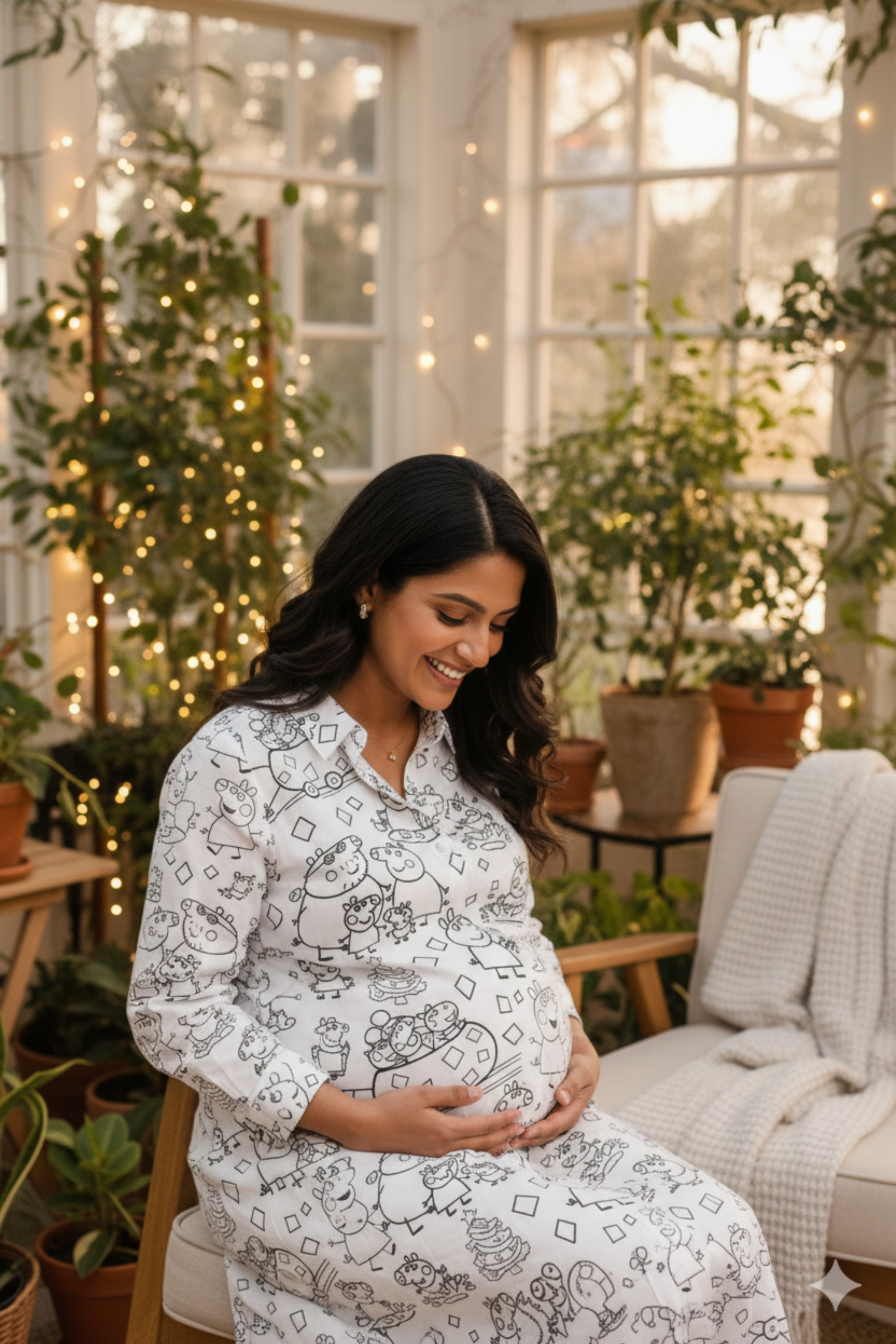 Colour Your Own Peppa Pig Print Maternity Dress