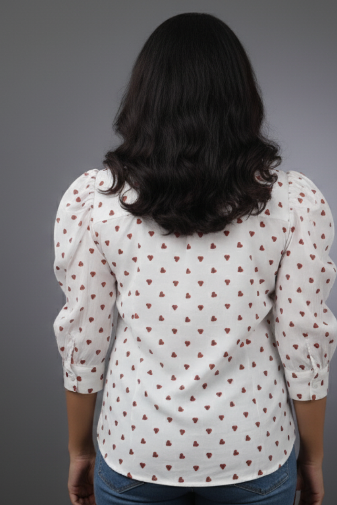 Red Heart Print Shirt