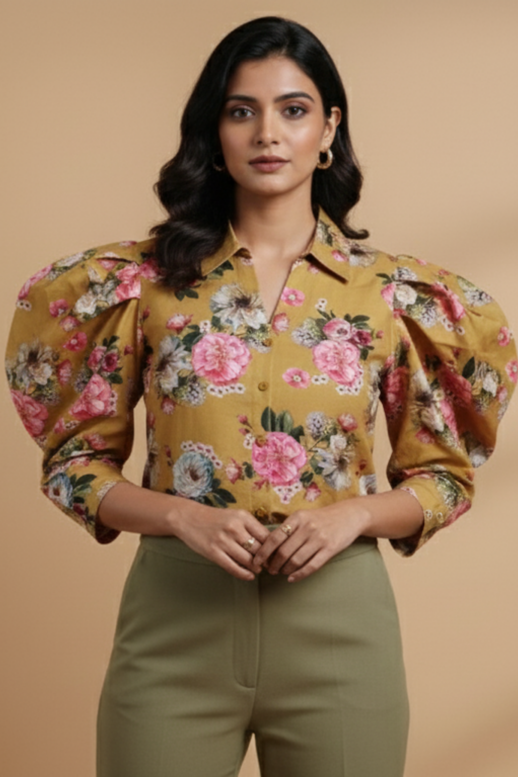 Yellow Floral Print Top