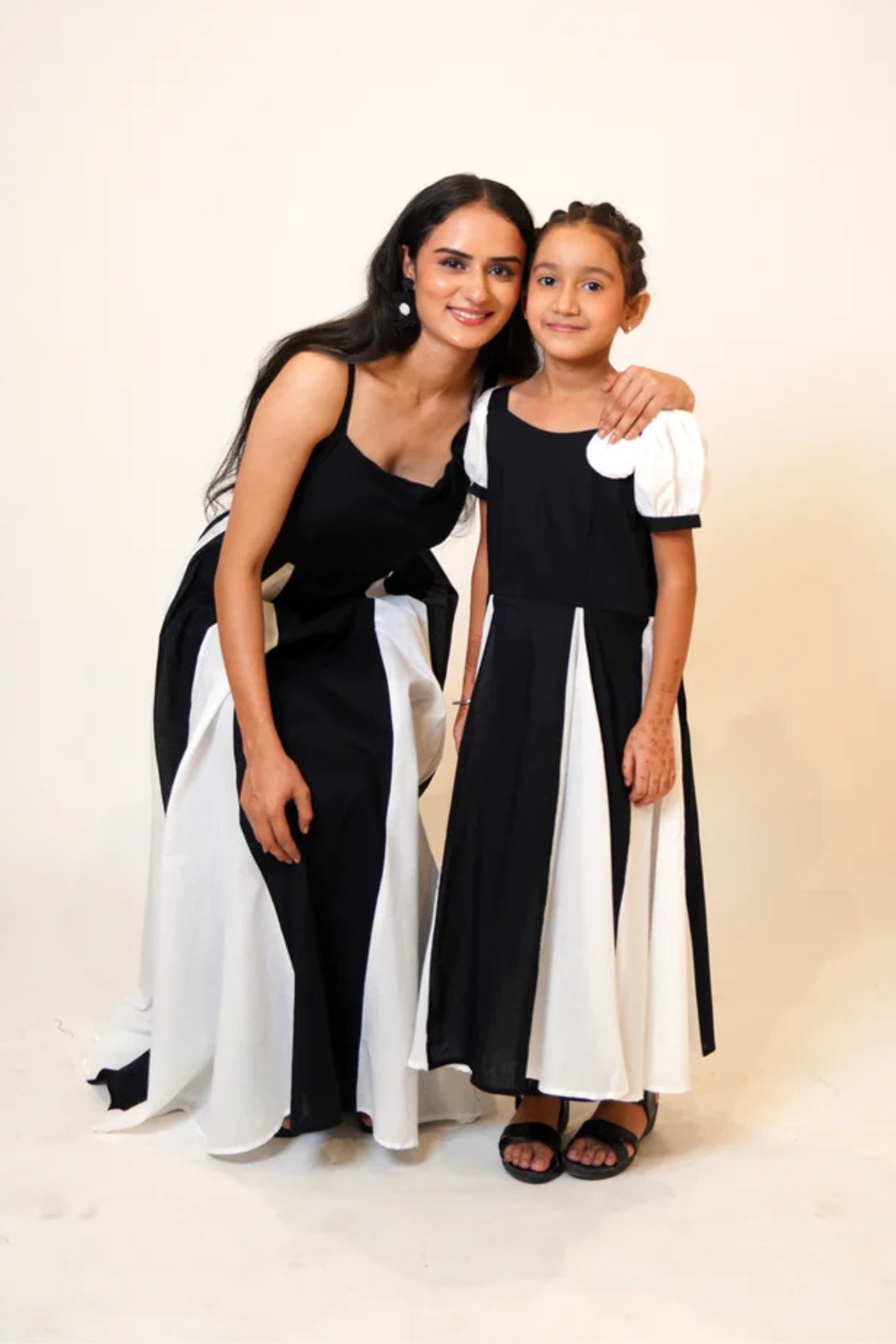 Black and White Monochrome Twinning Dress
