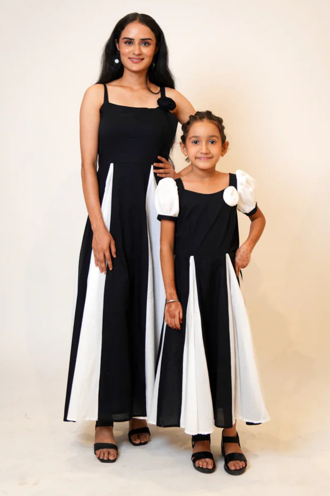 Black and White Monochrome Twinning Dress