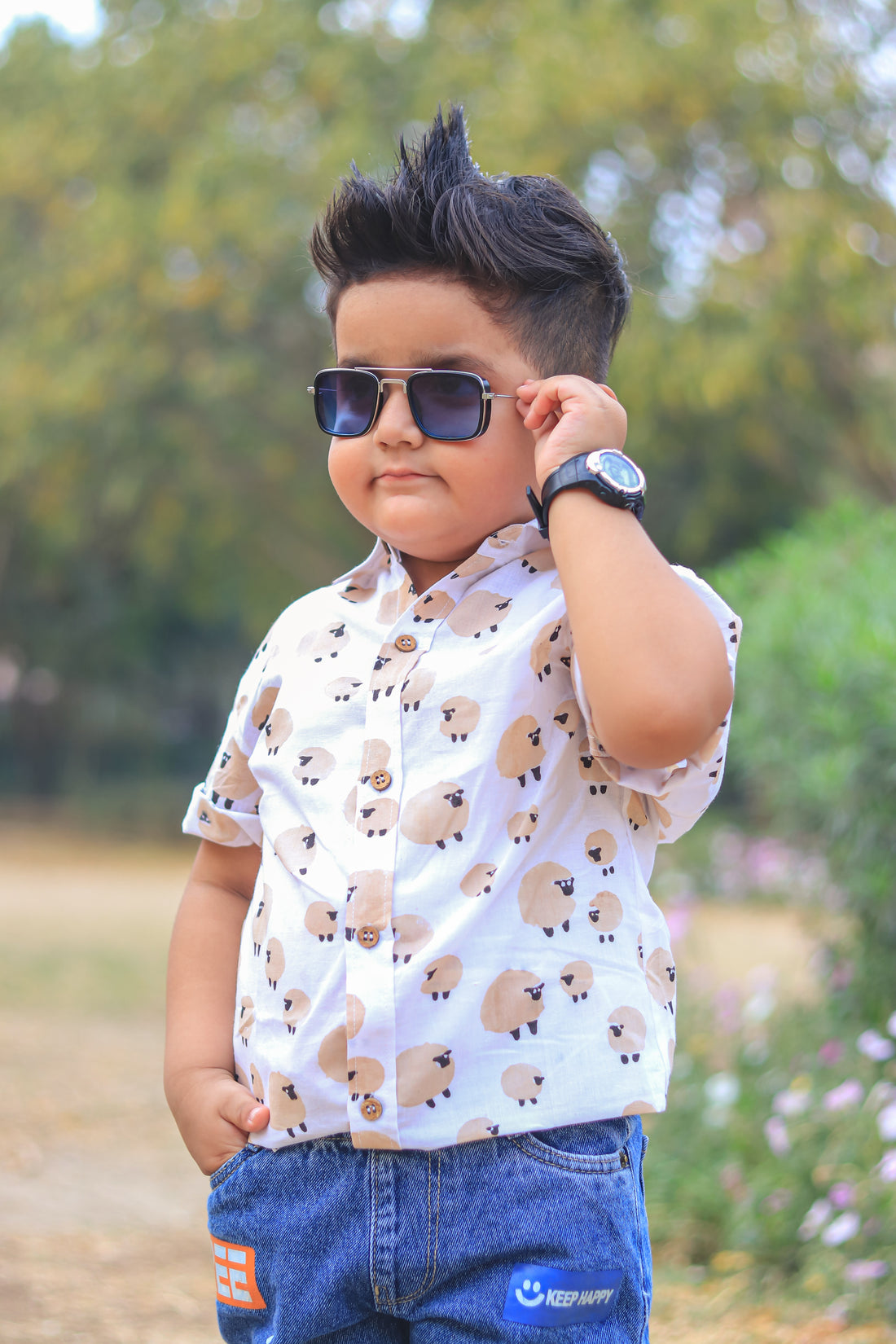 Handblock Sheep printed Shirt