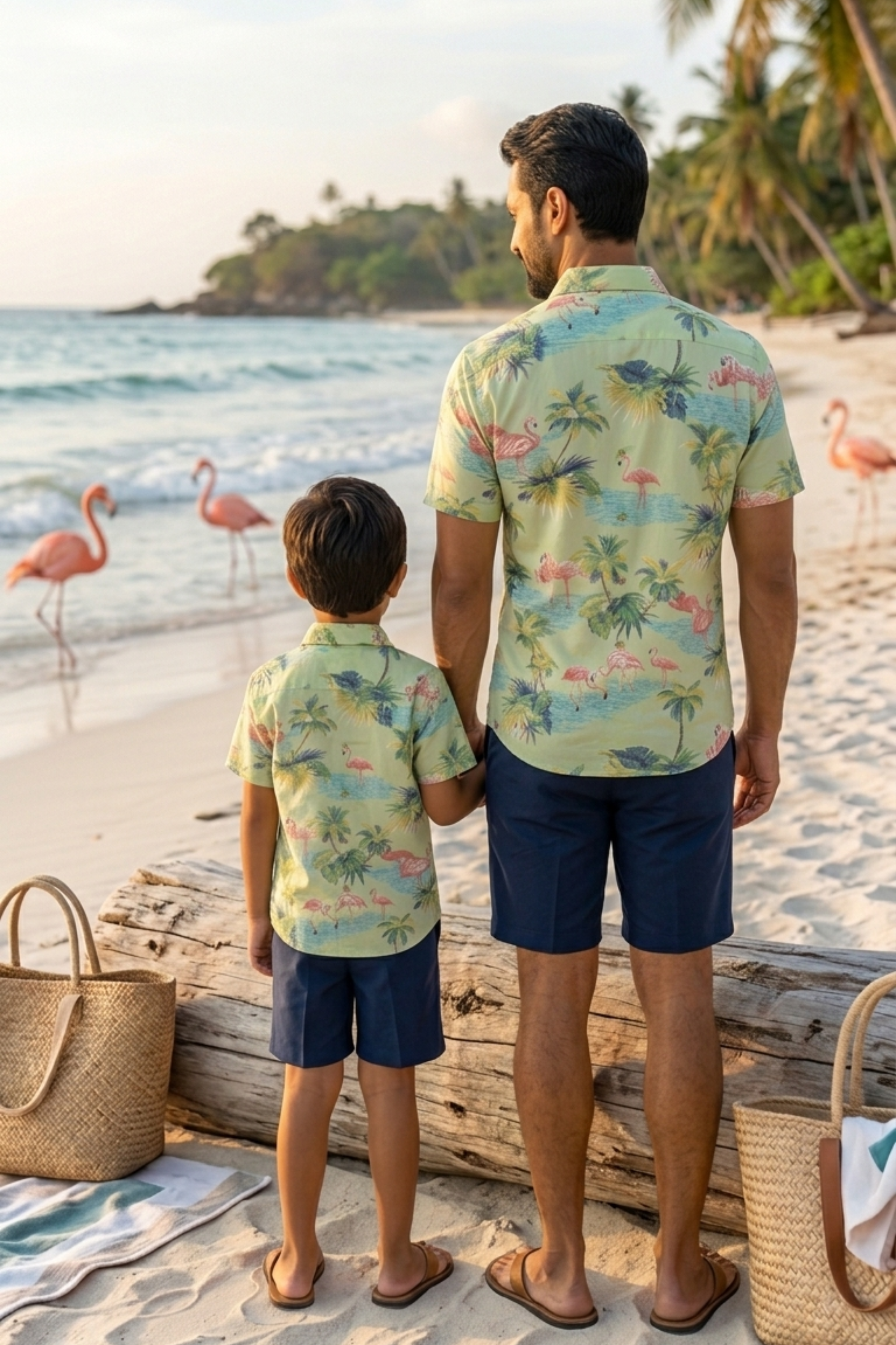 Flamingo Print Father Son Twinning Set