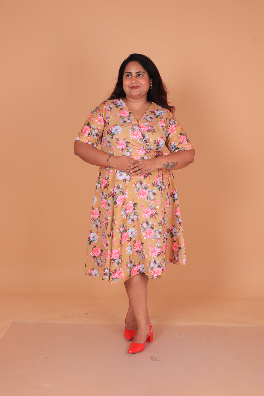 Yellow Floral Dress Women