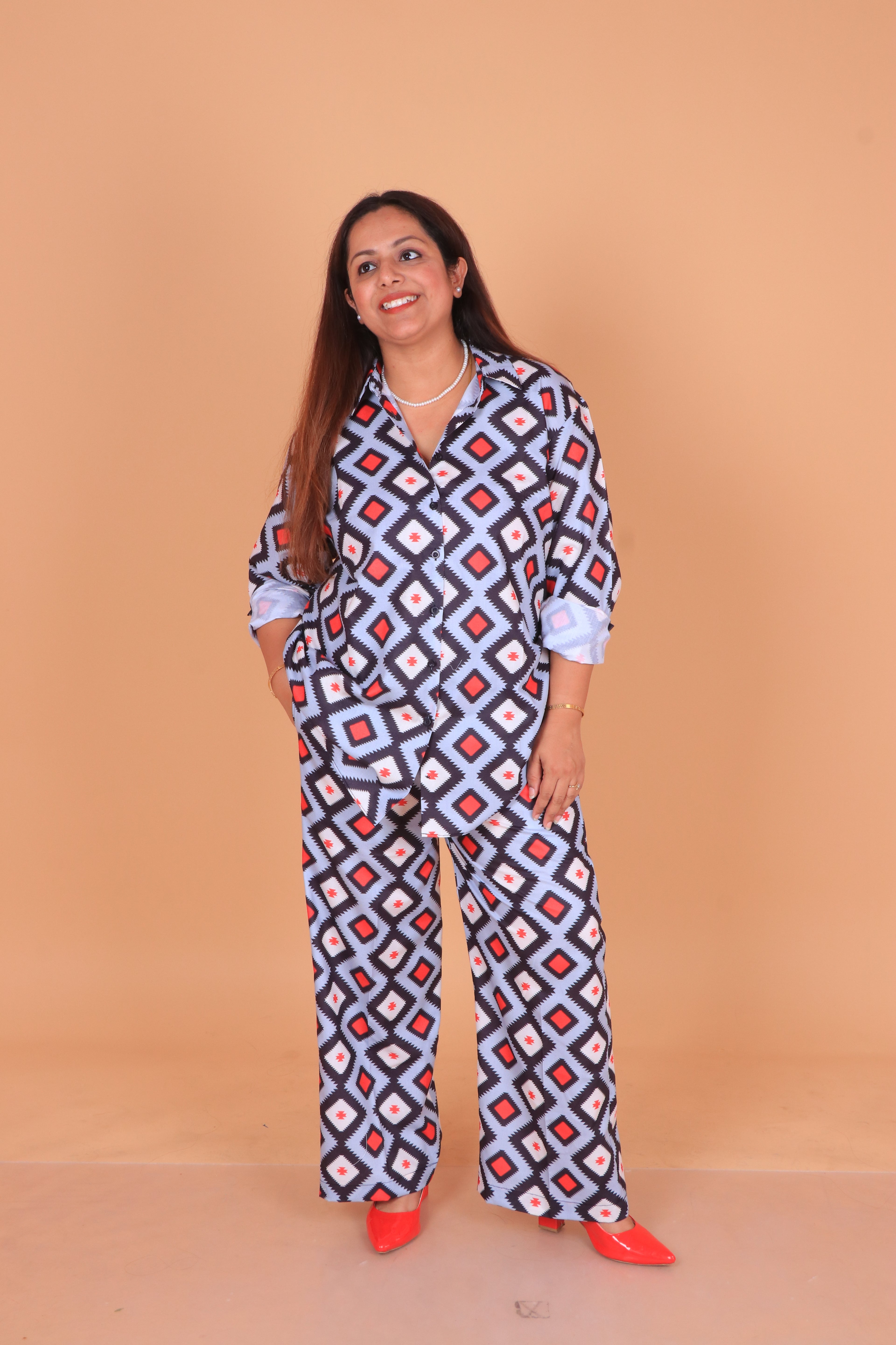 Geometric Print Co-ord Set for Women