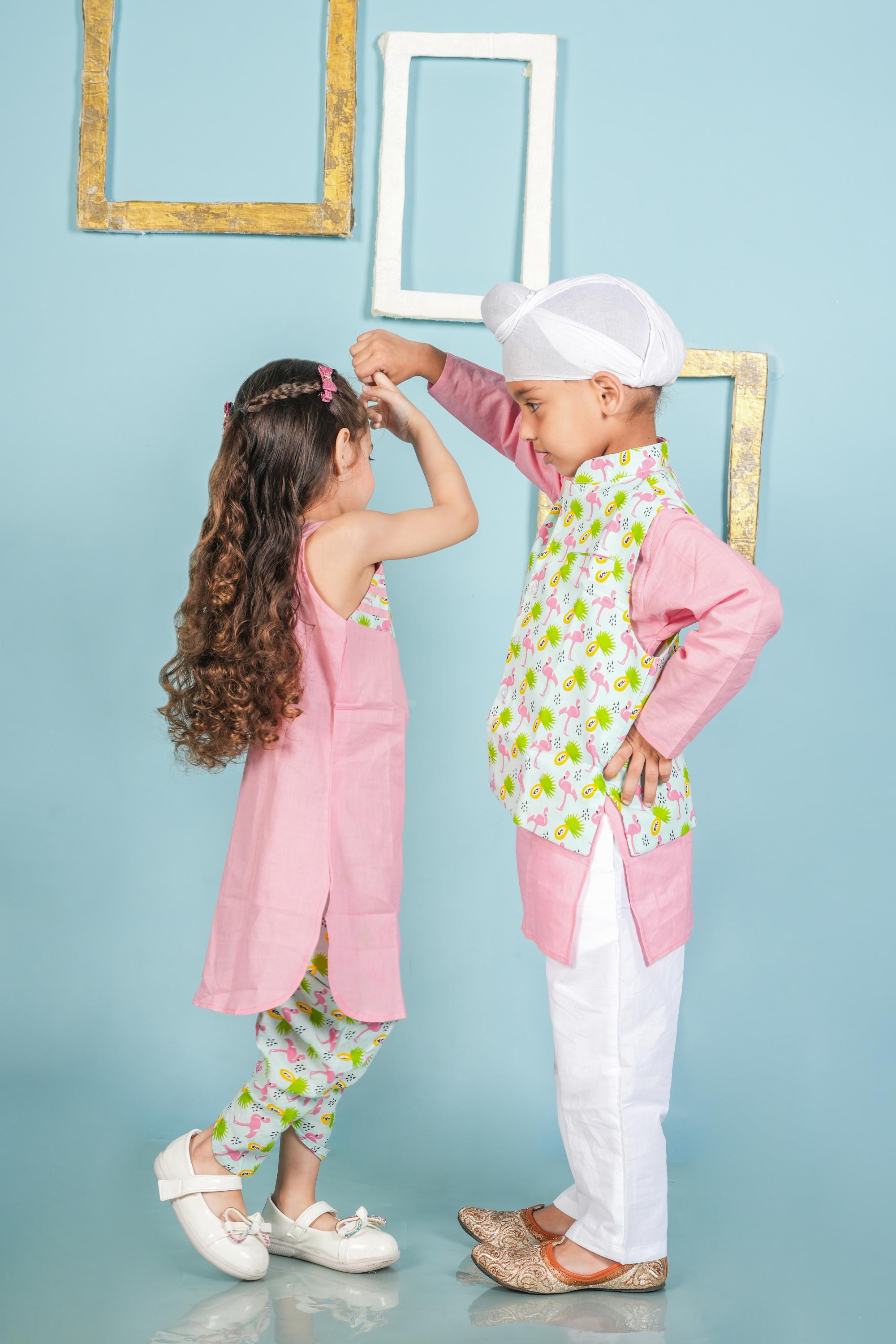 Flamingo Print Brother Sister Combo