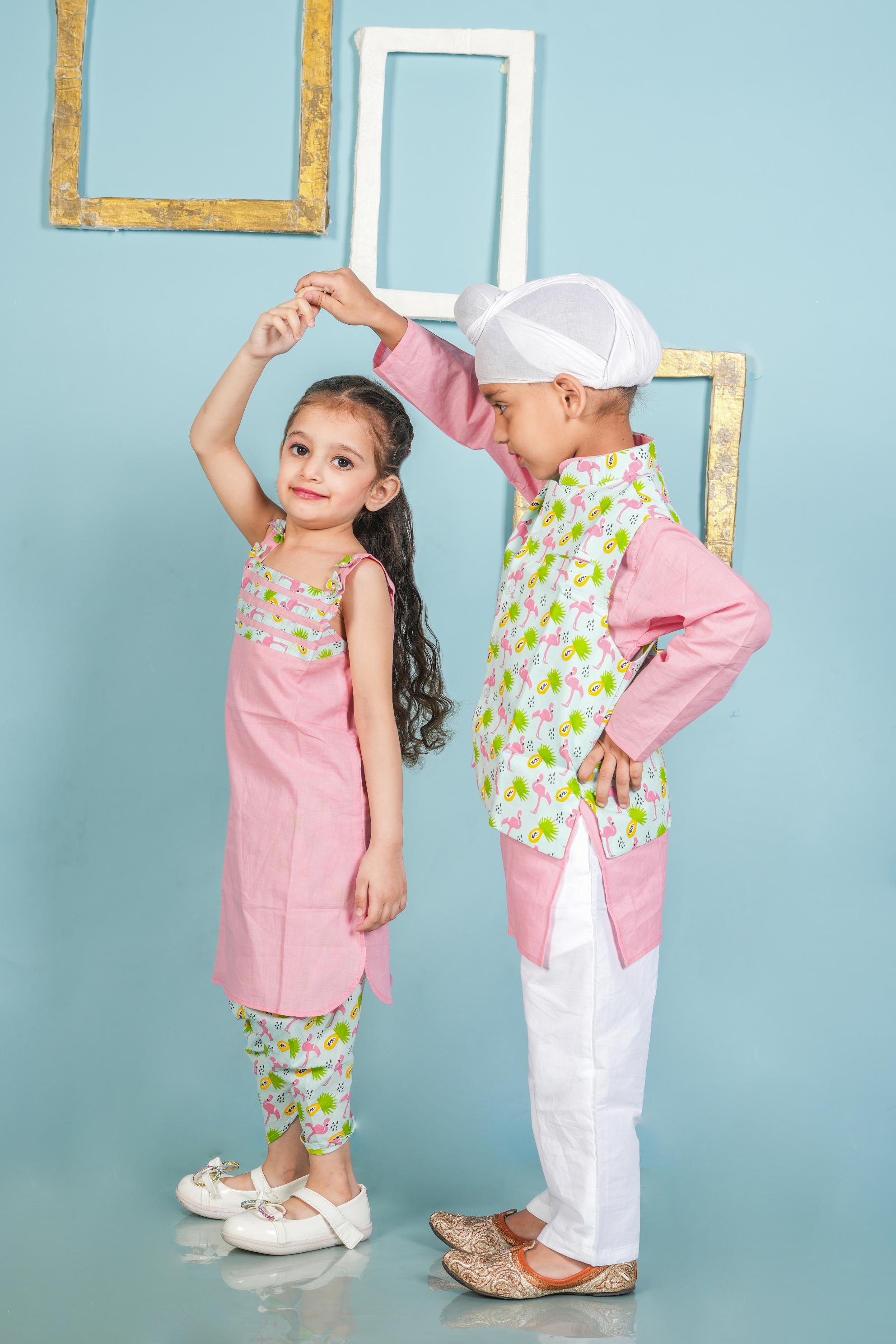 Flamingo Print Brother Sister Combo