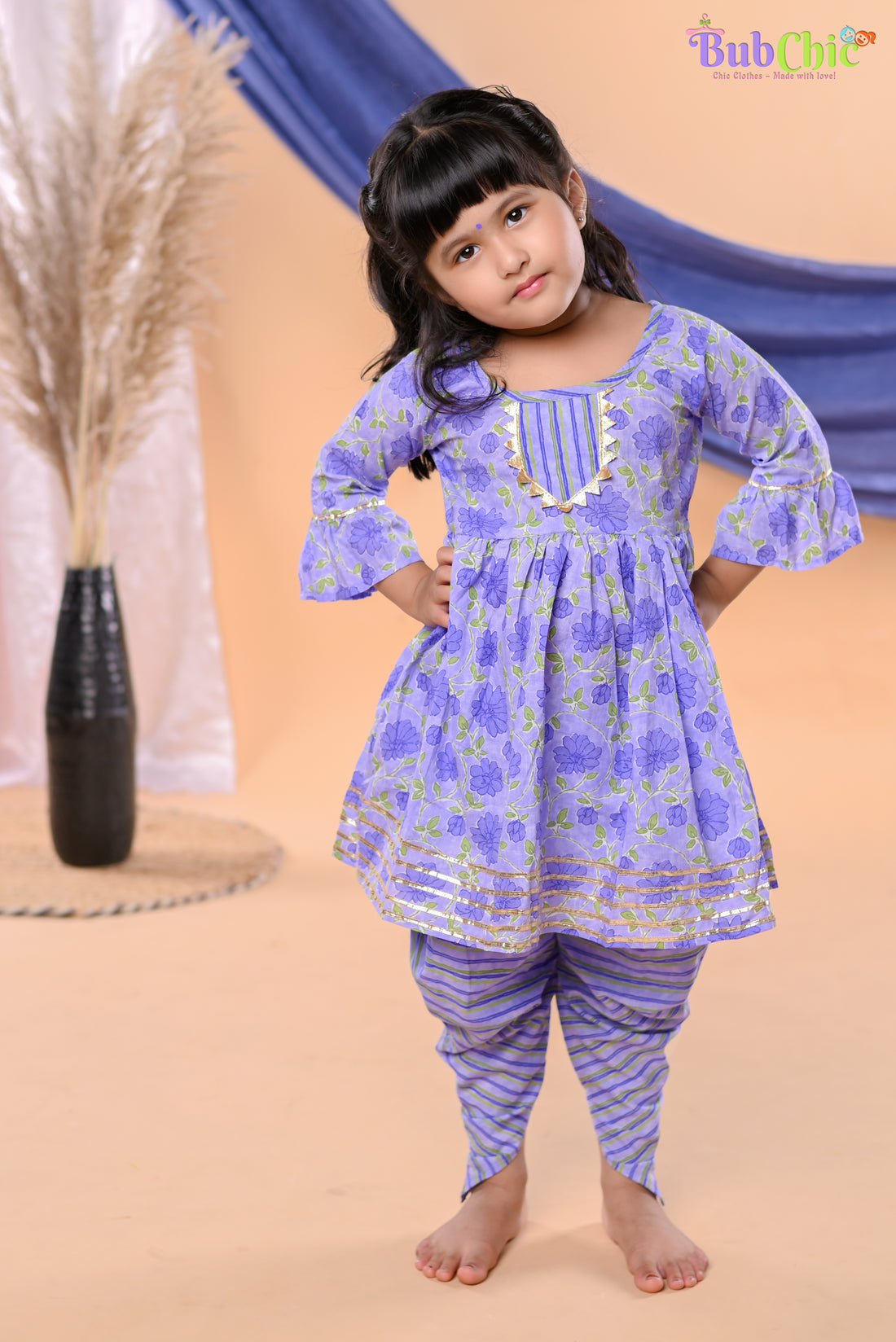 Lavendar Kurta with dhoti