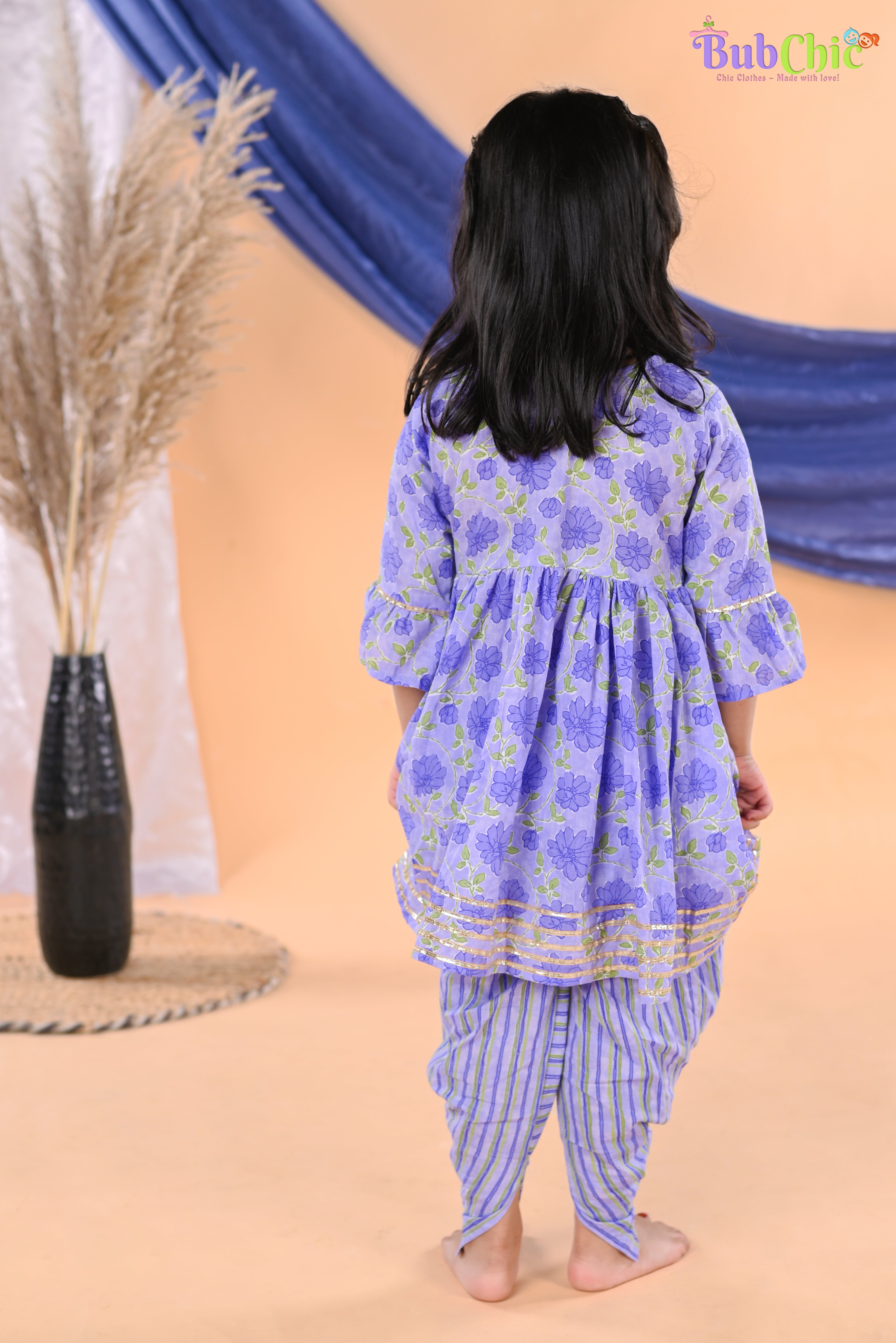 Lavendar Kurta with dhoti