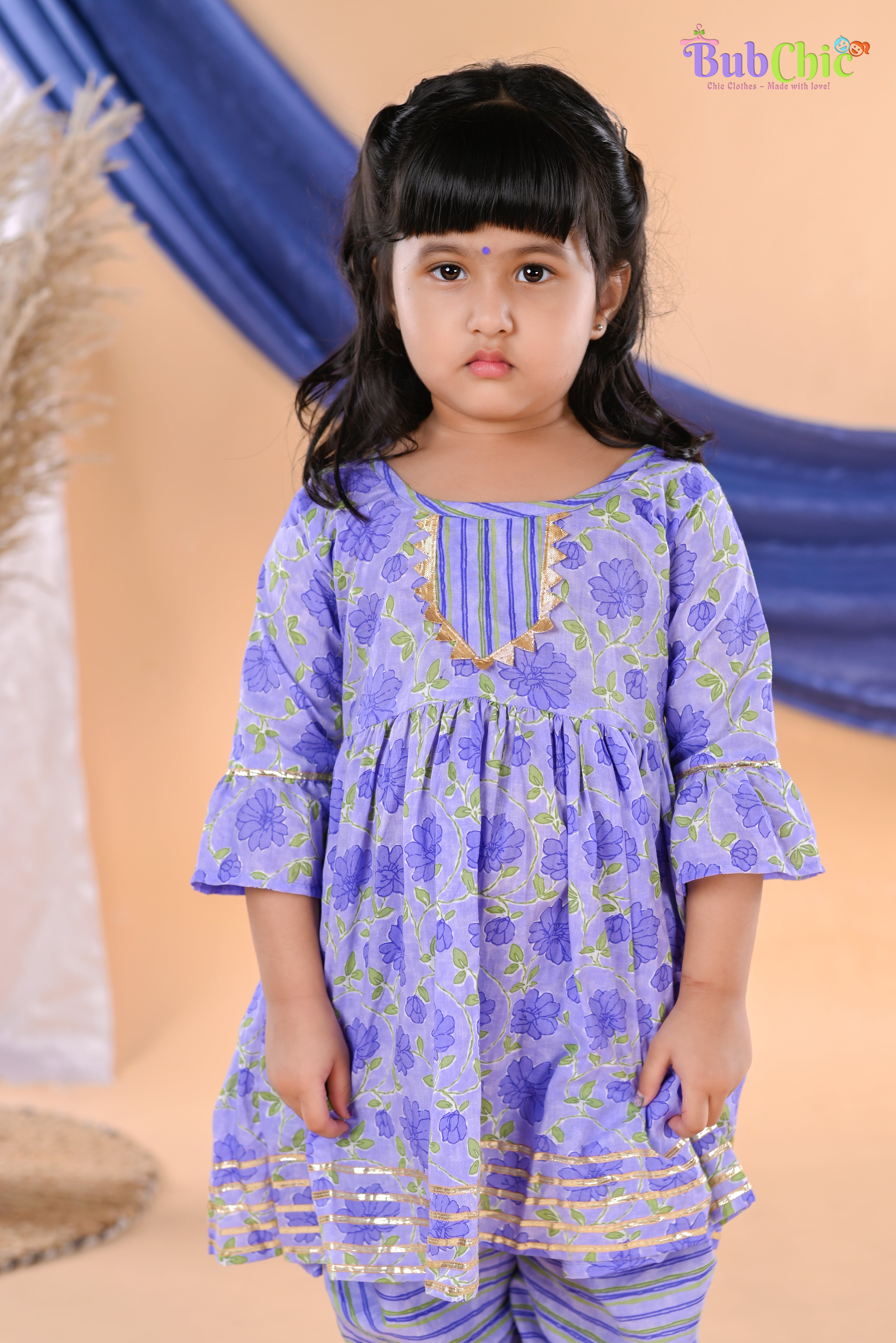Lavendar Kurta with dhoti