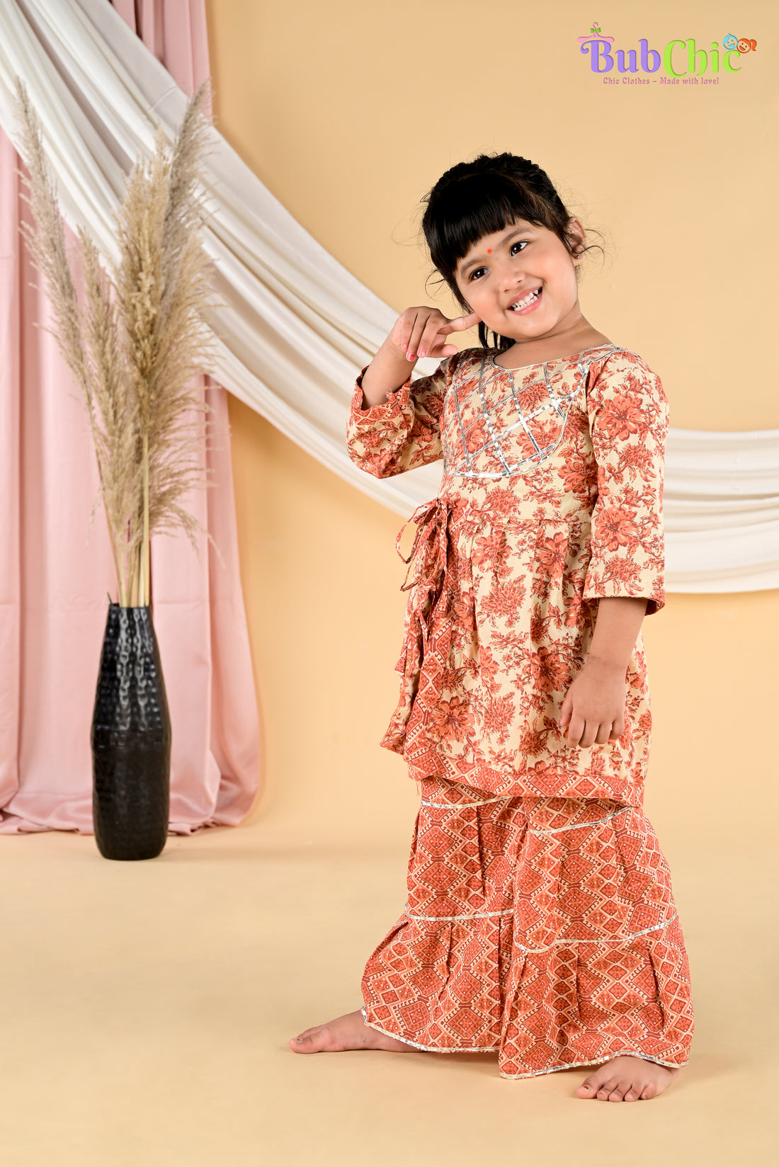 Floral Kurta with Gharara