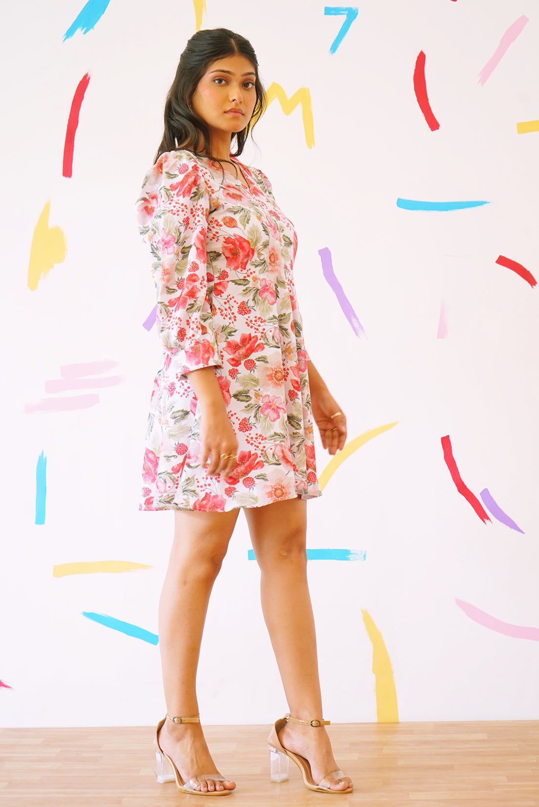 White Floral Dress for Women