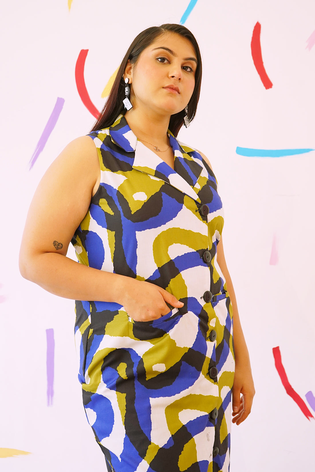 Zig Zag print Dress for Women
