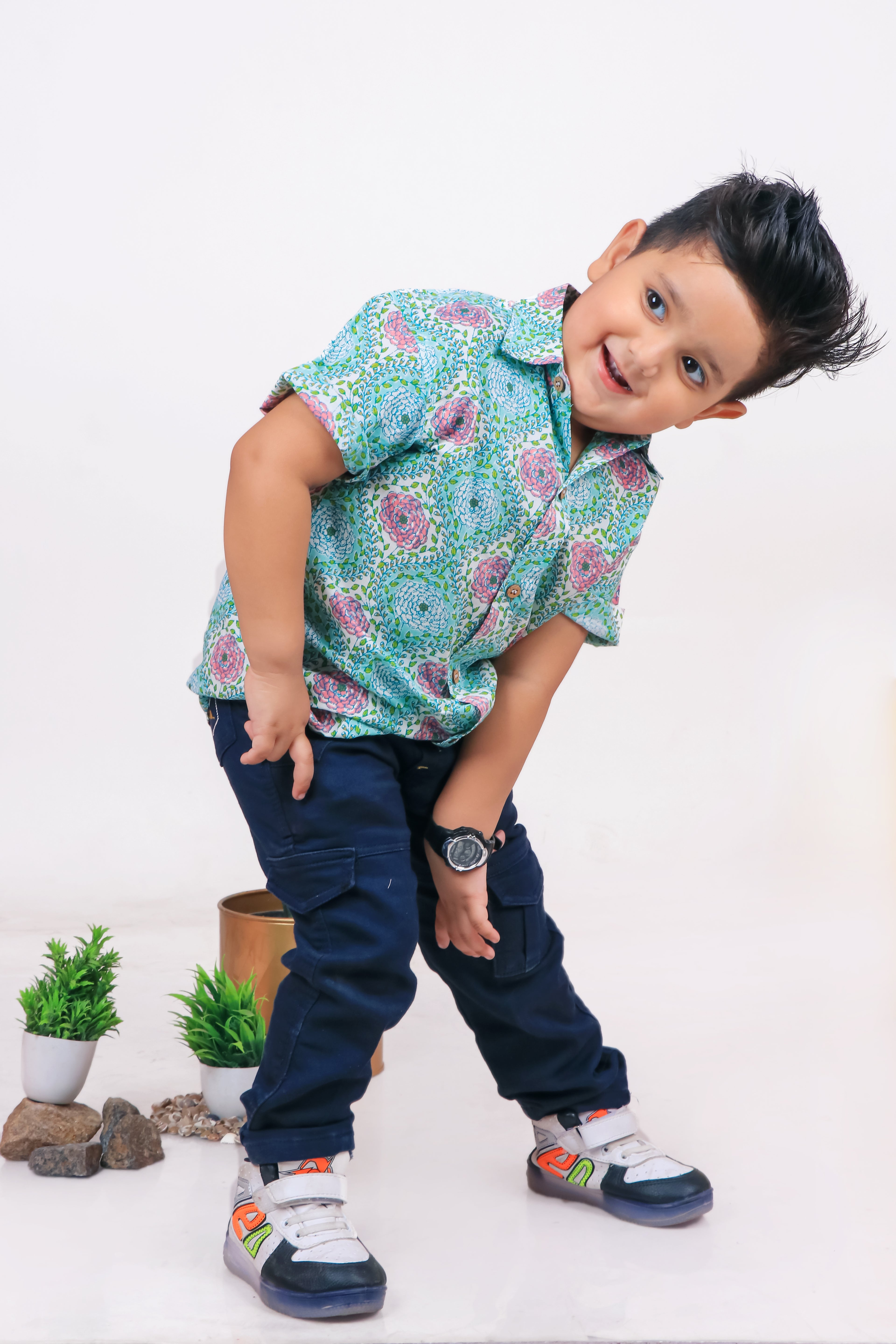 Floral Pattern Kids Shirt