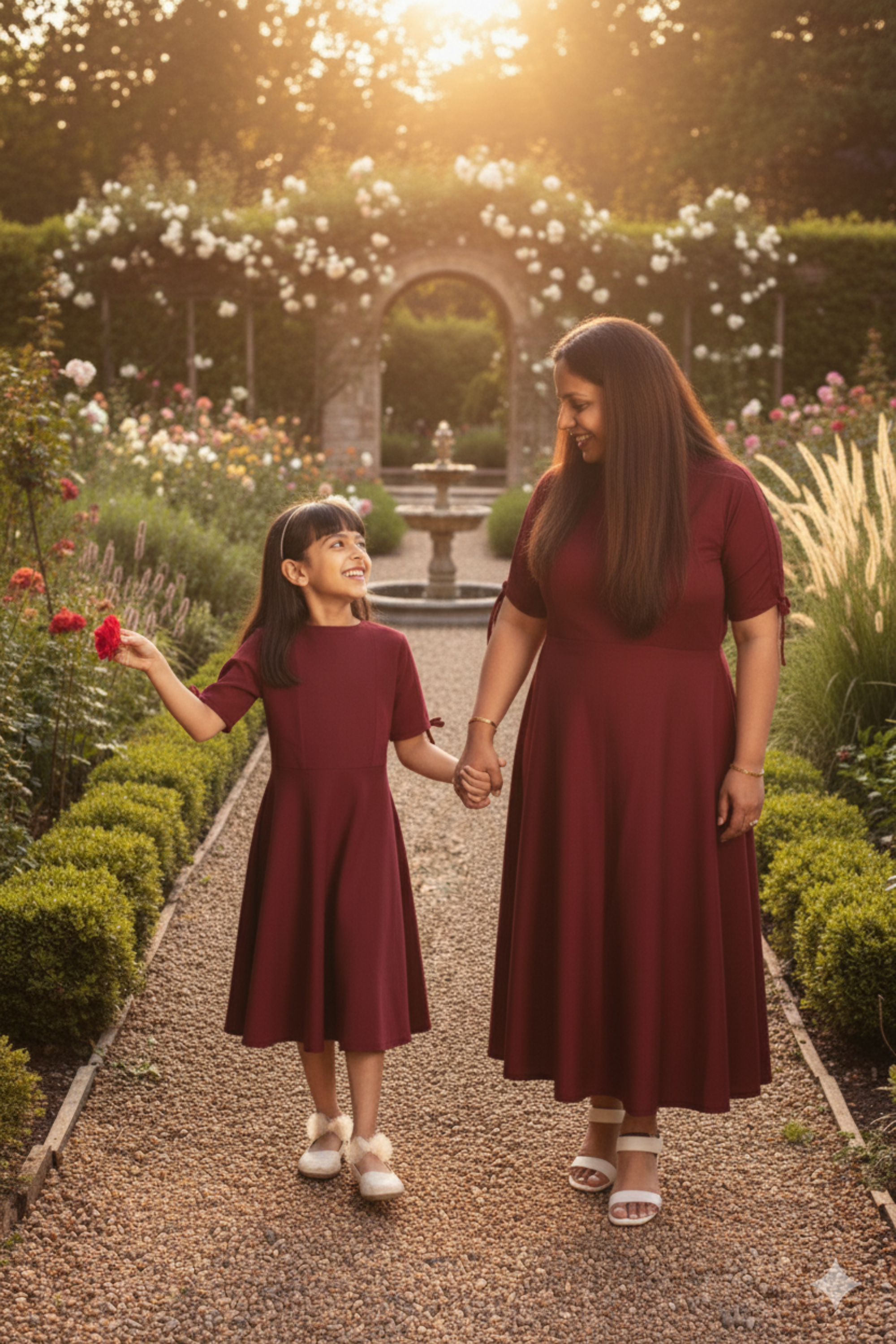 Maroon Mignon Twinning Dress