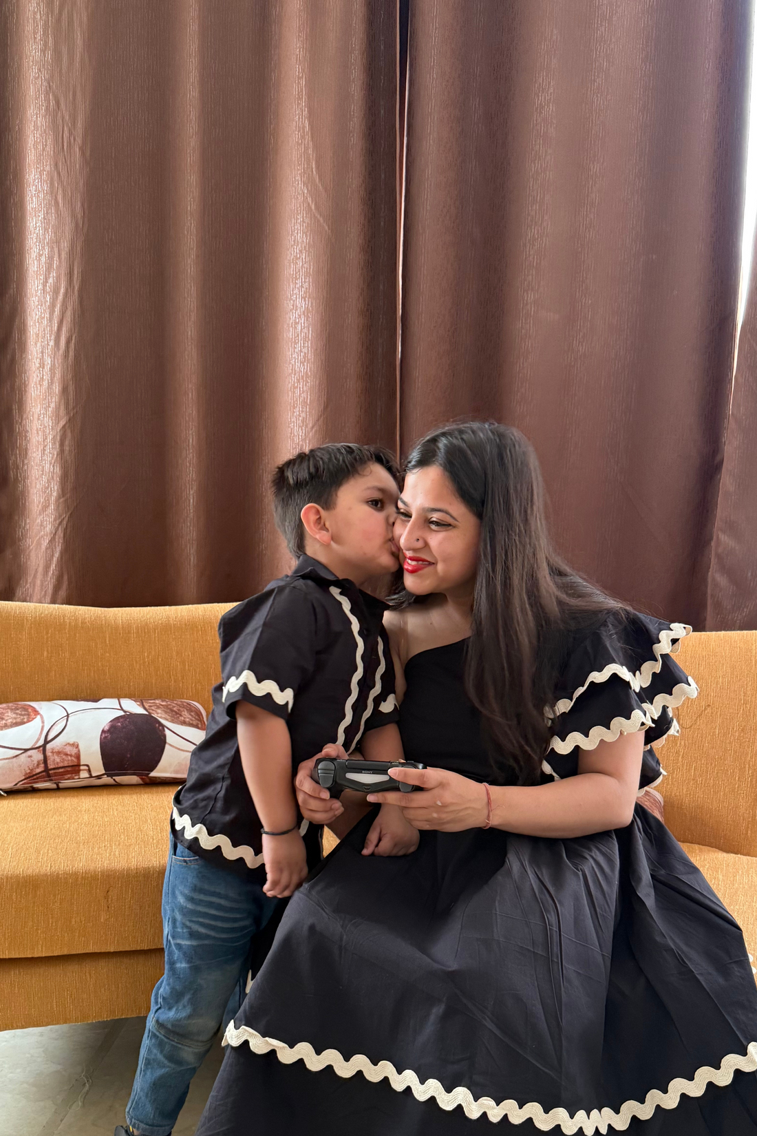 Black Lace Dress and Shirt Twinning Twinning Set