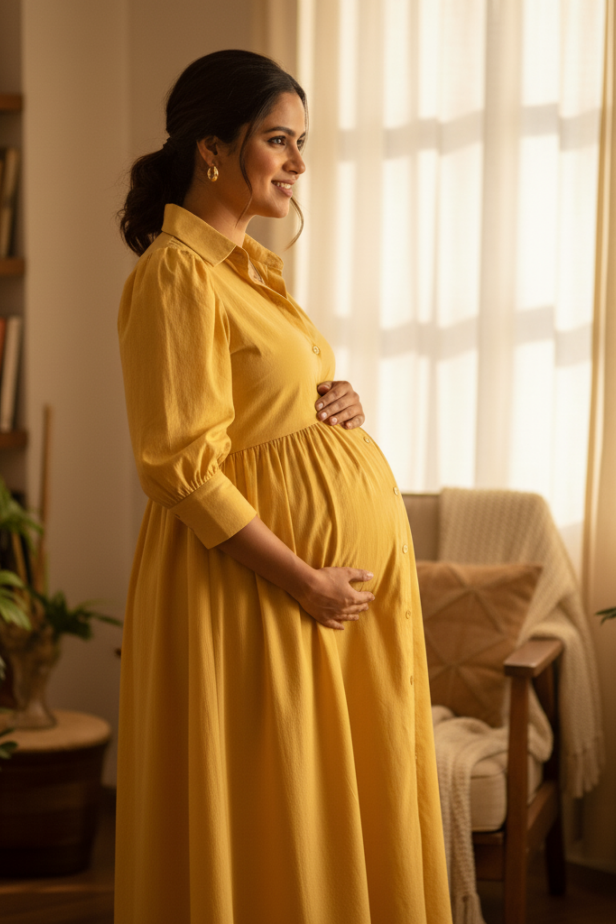 Mustard Maternity Dress