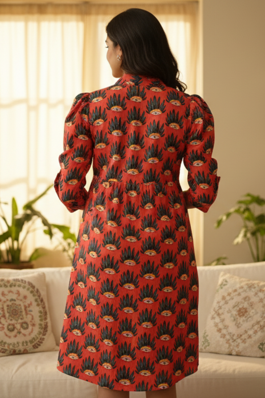 Evil Eye Print Maternity Dress