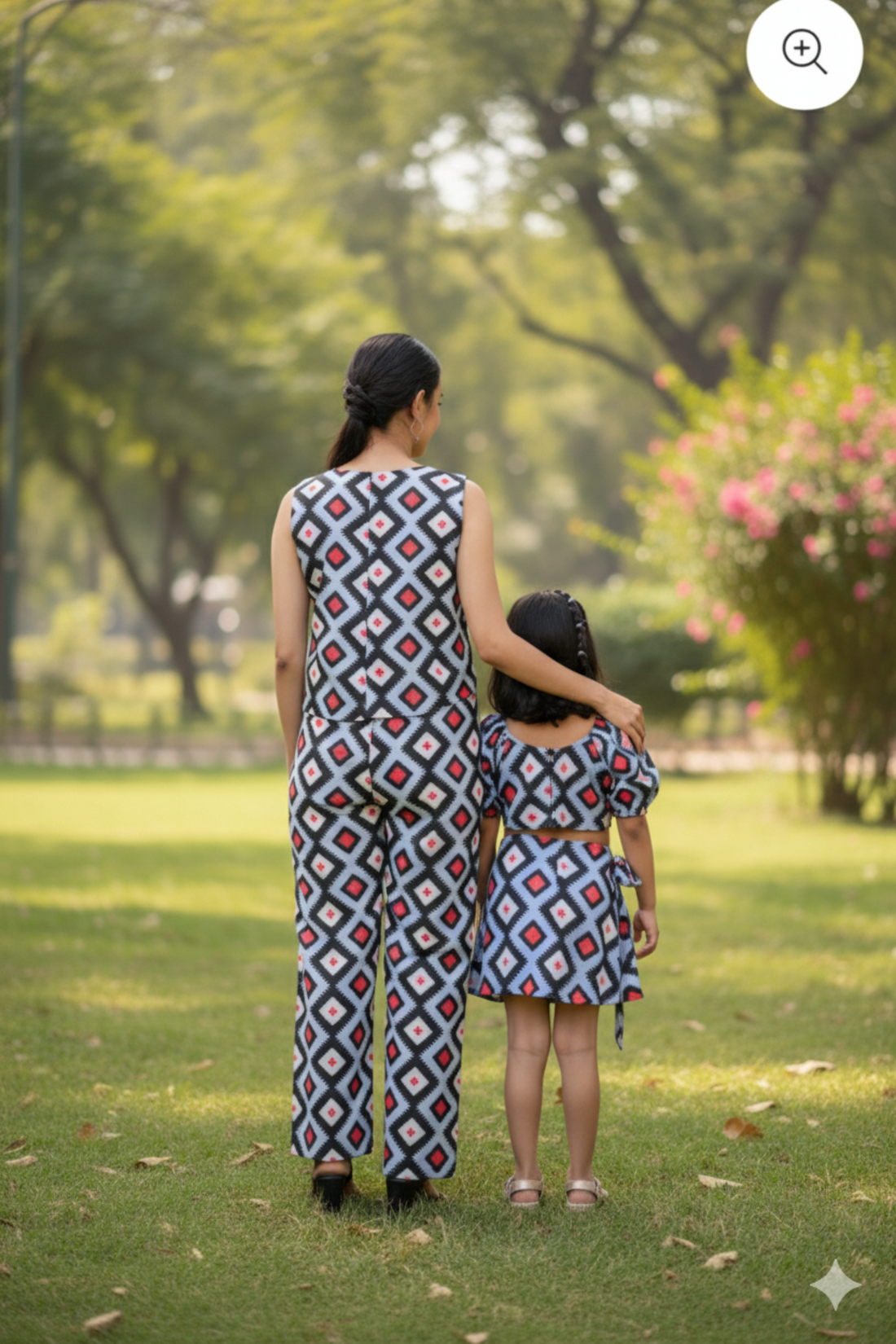 Geometric Print Skort Twinning Set