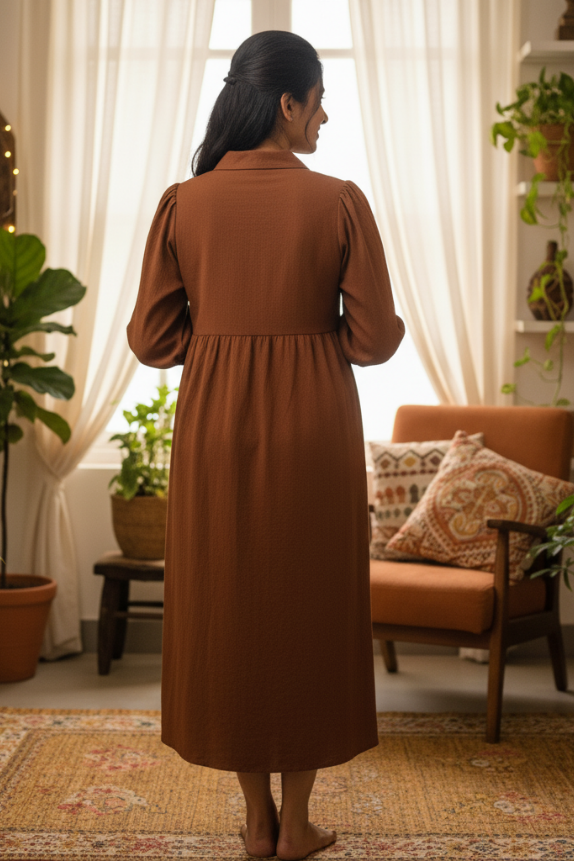 Brown Maternity Dress
