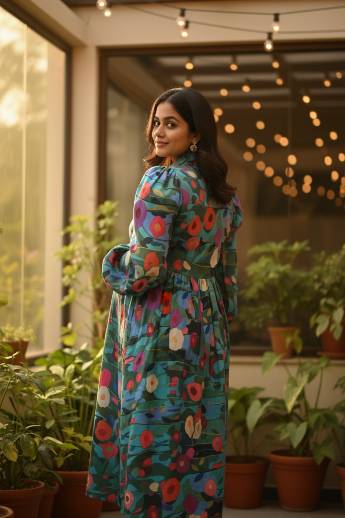 Dark Blue Floral Maternity Dress