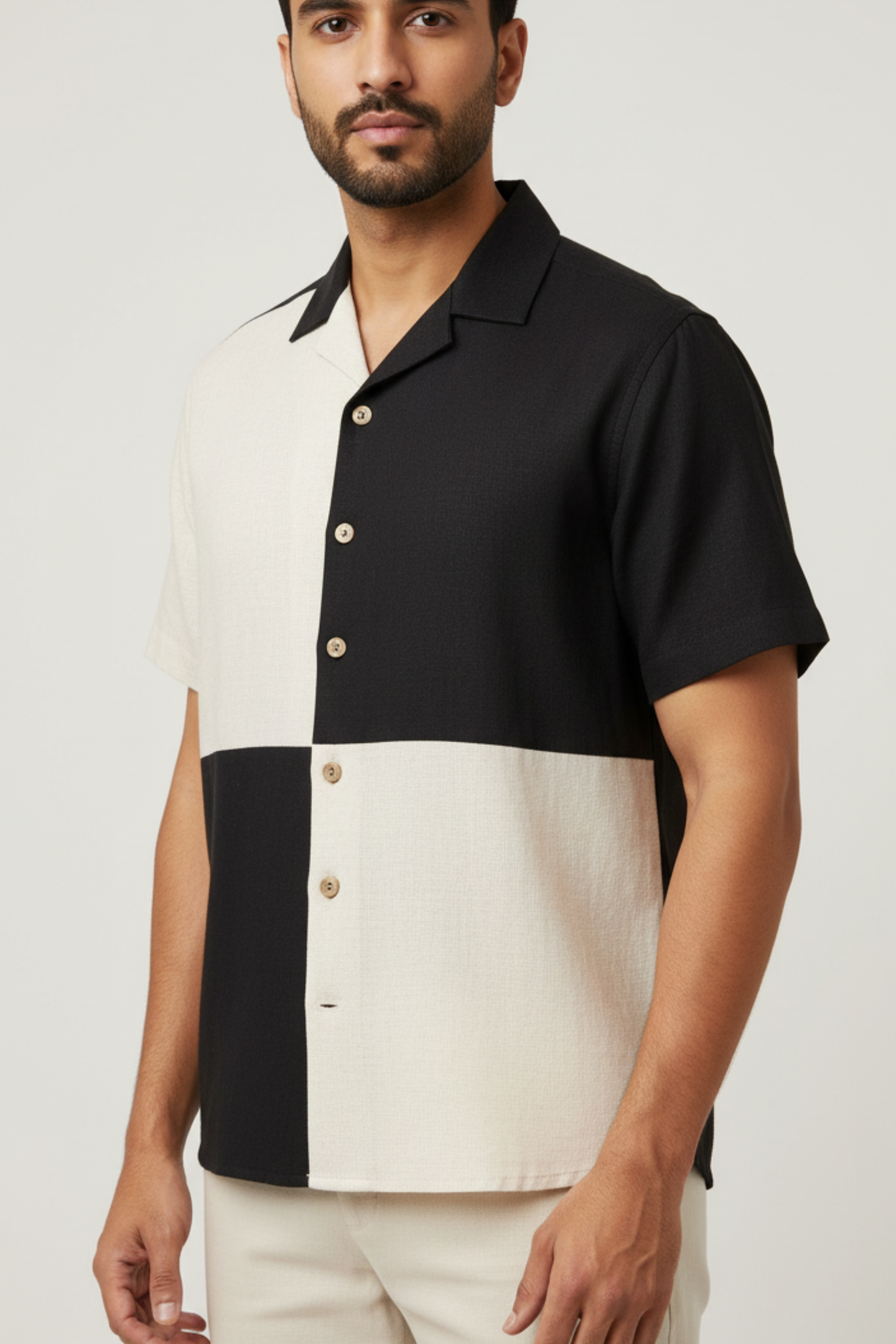 Black and Cream Checkerboard Father Son Twinning Set