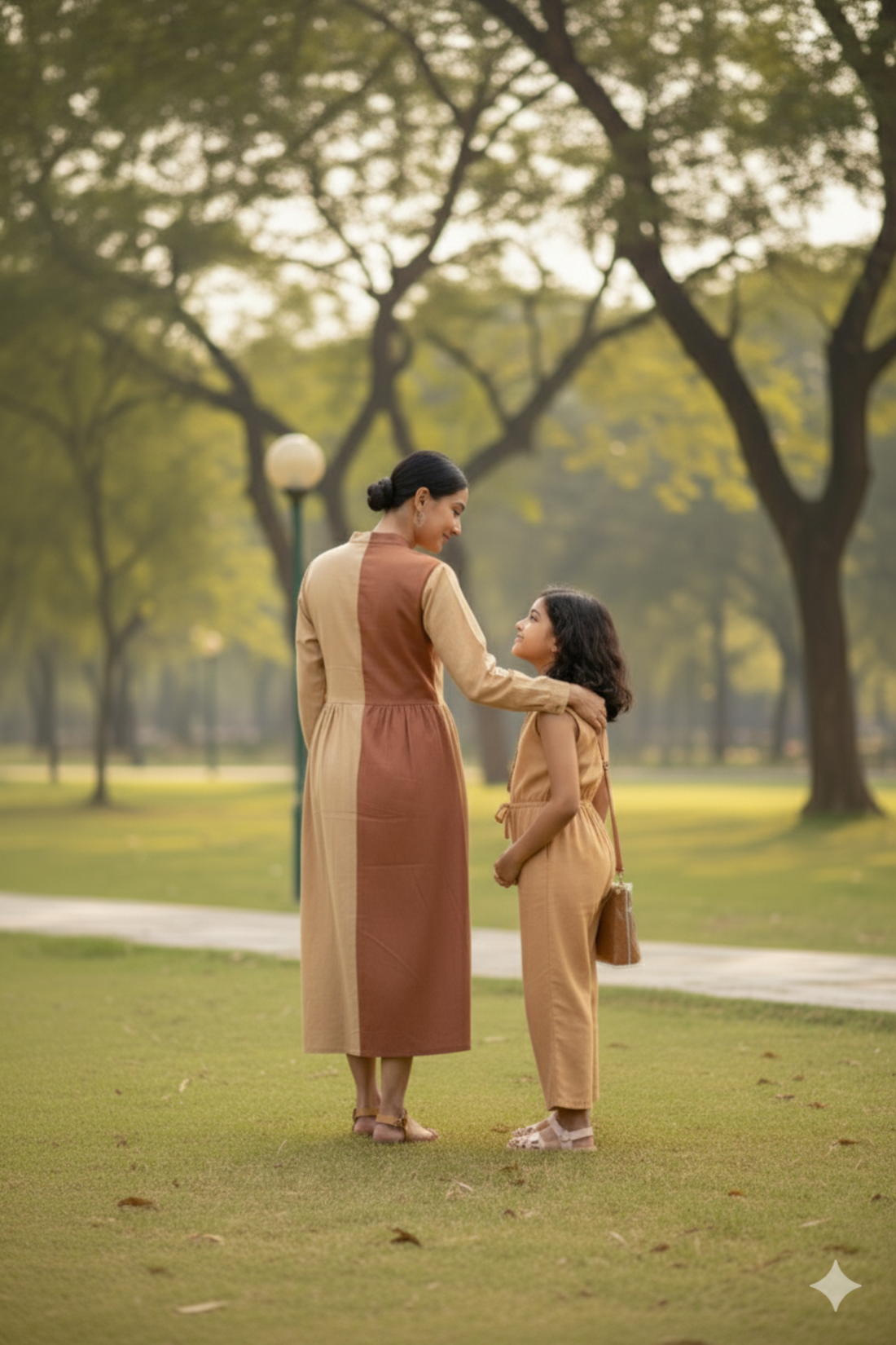 Coffee and Almond Colorblock Twinning Set