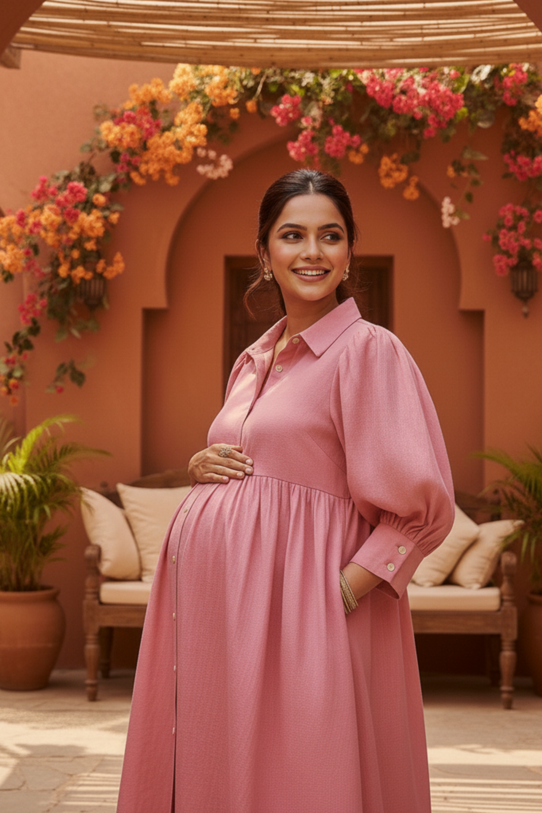 Pink Maternity Dress