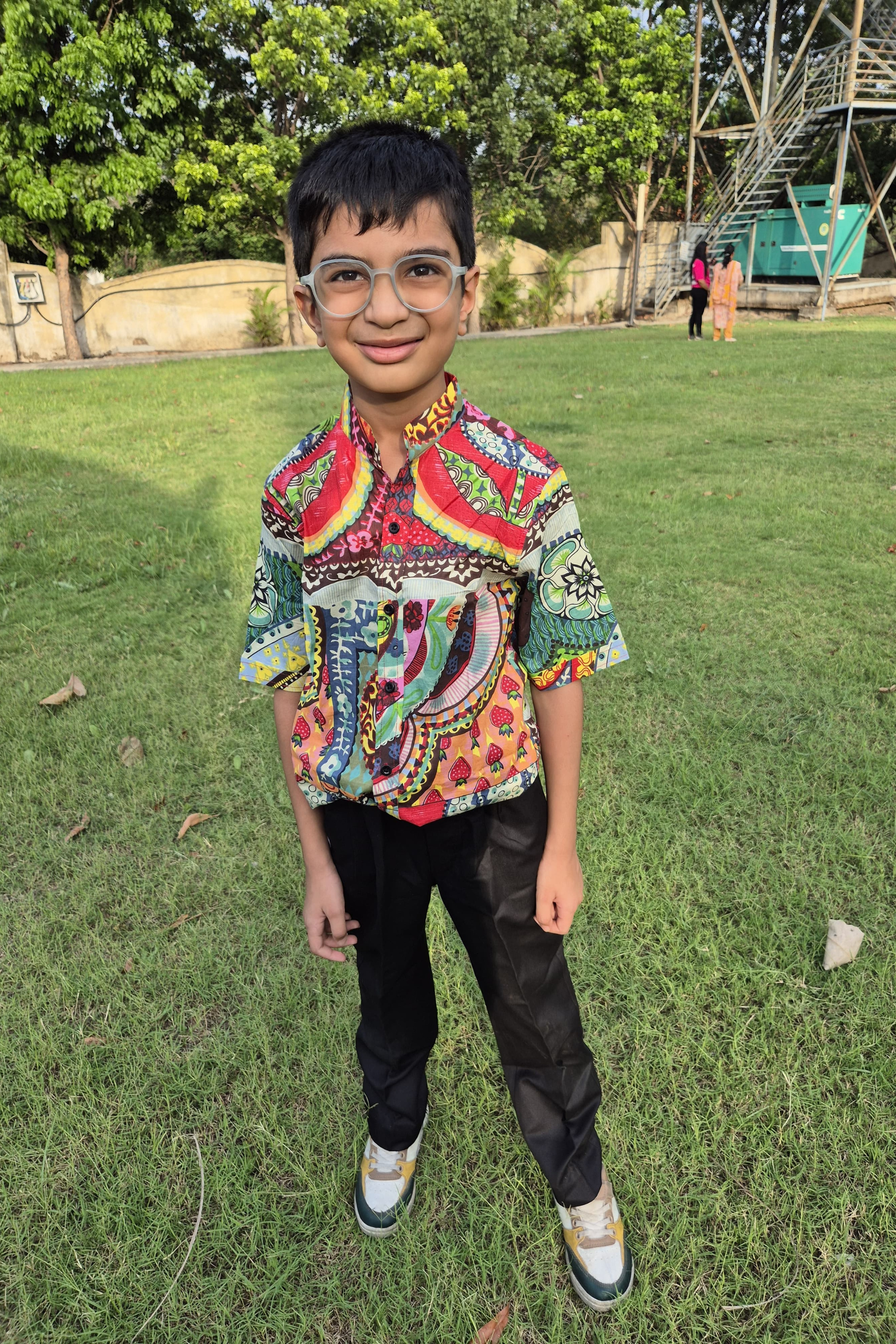 Multicolor Print Shirt Twinning Set