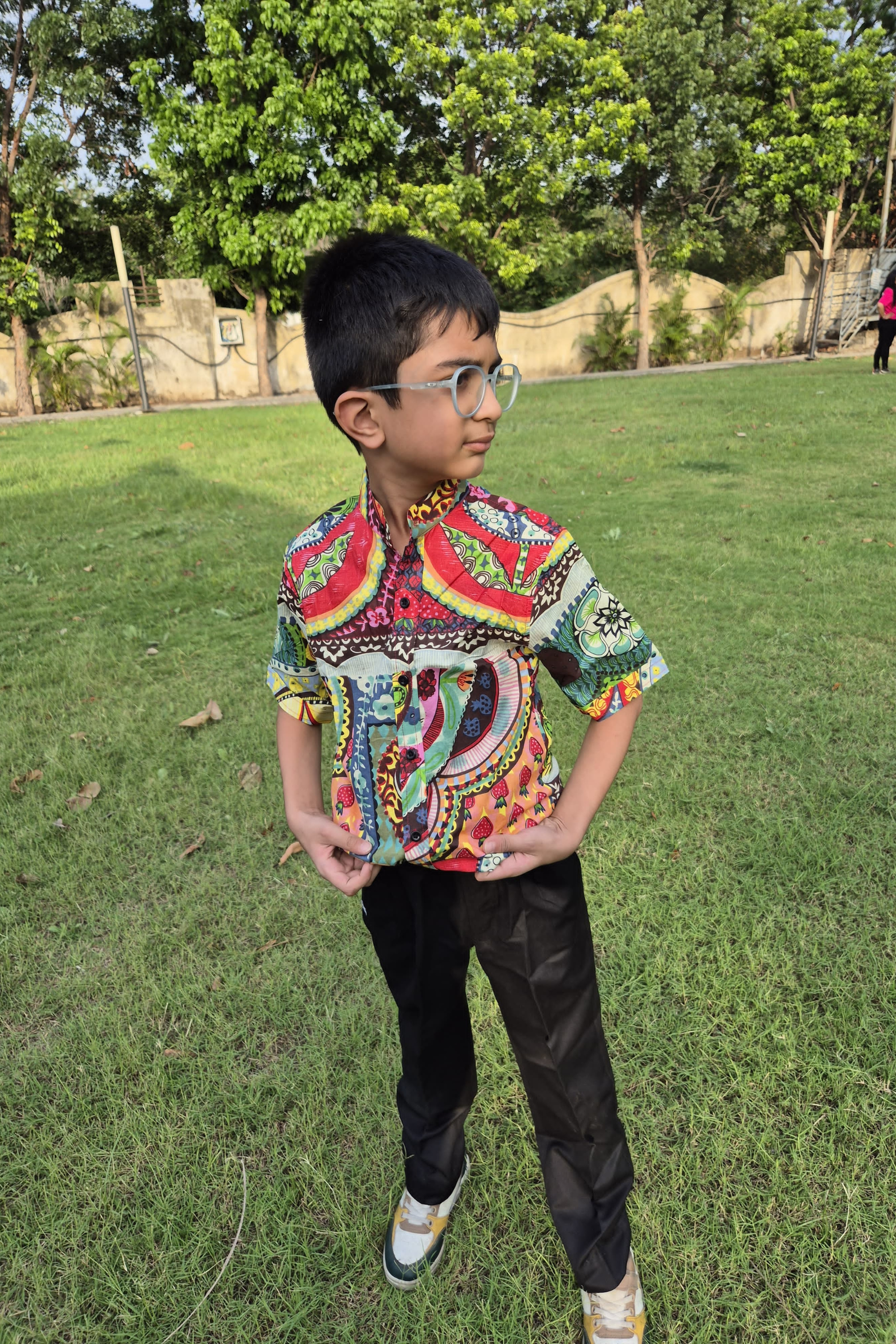 Multicolor Print Shirt Twinning Set