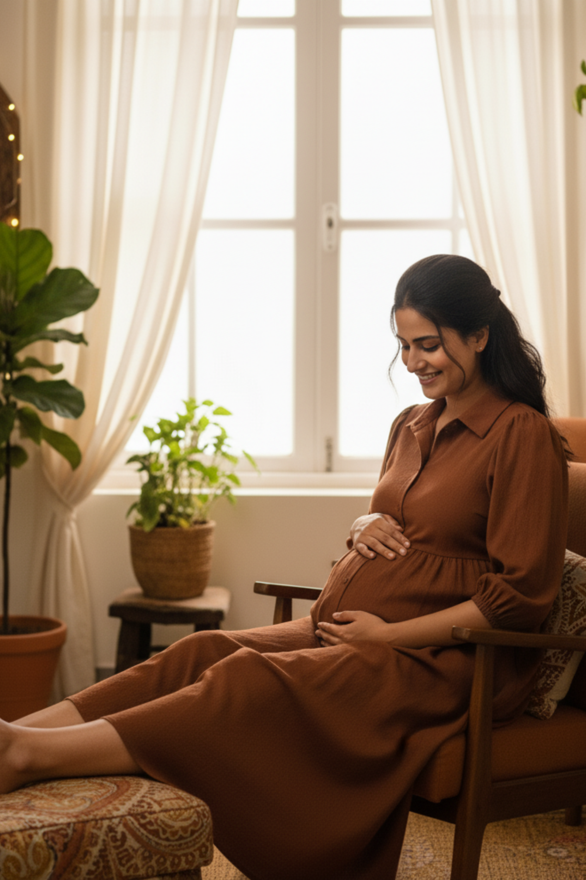 Brown Maternity Dress