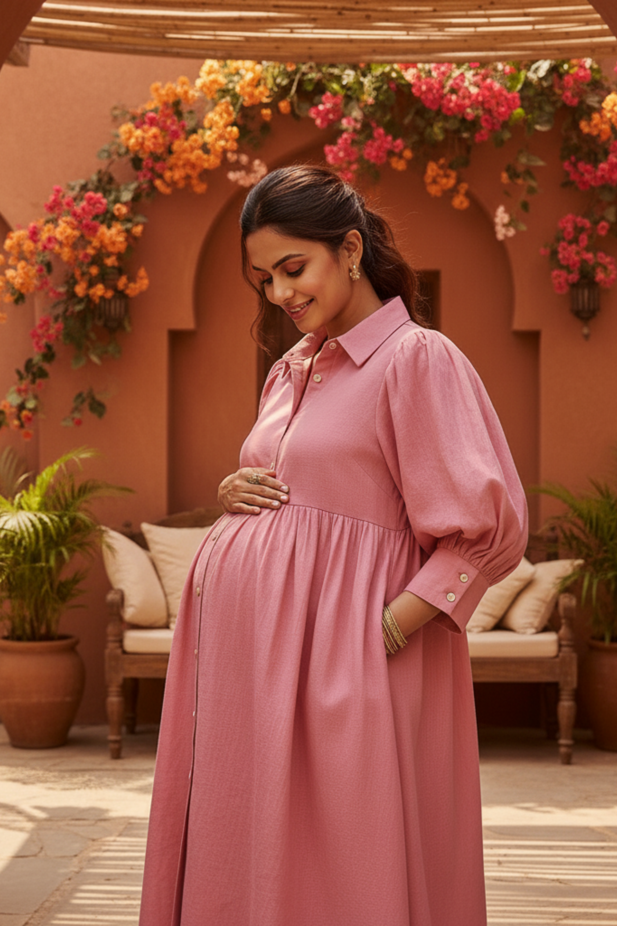 Pink Maternity Dress