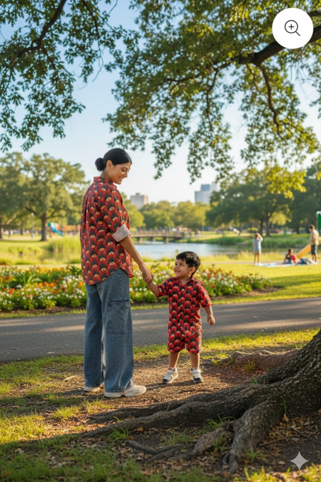 Evil Eye Print Mother Son Twinning Combo