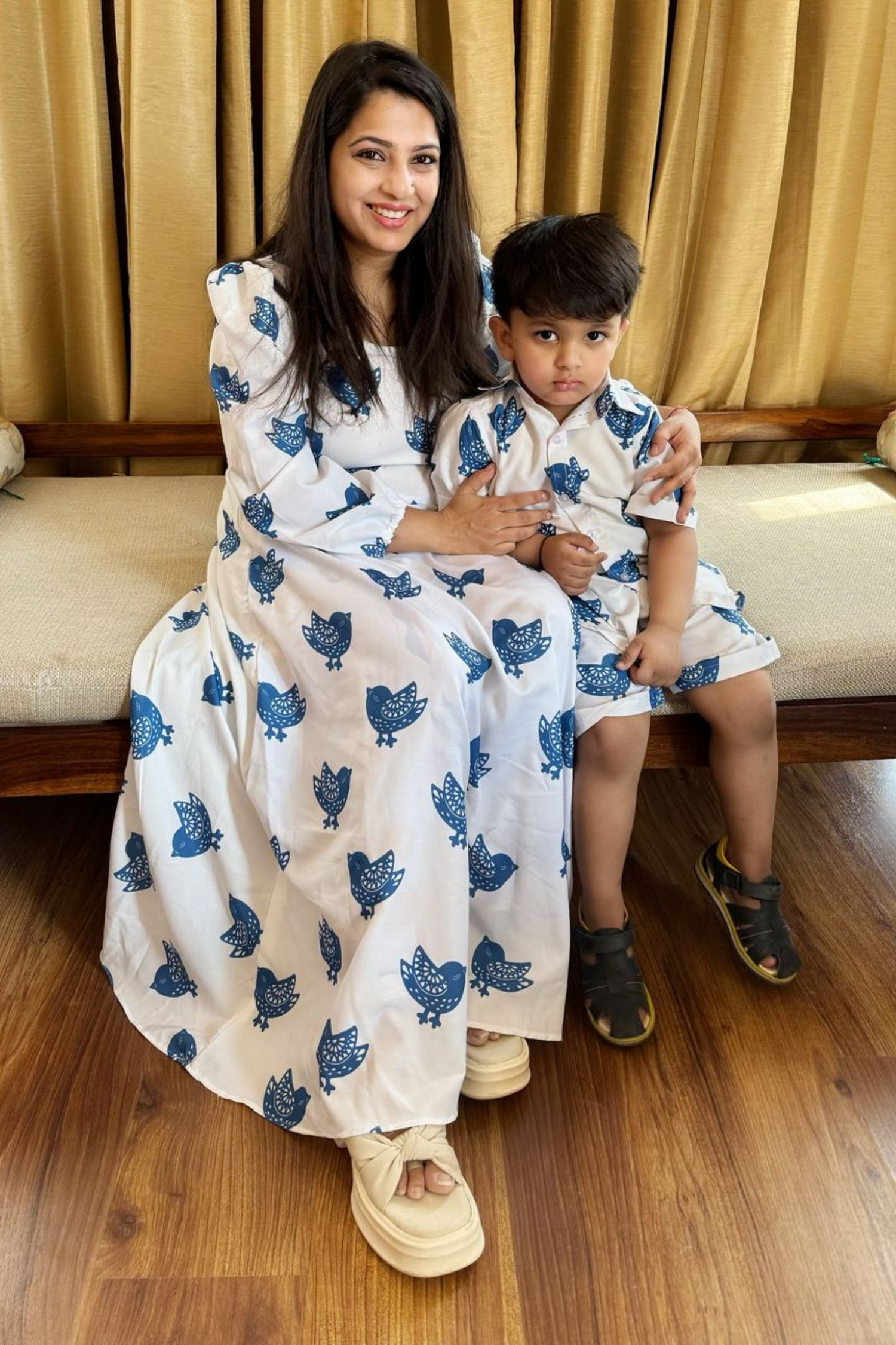Bird Print Mother Son Combo