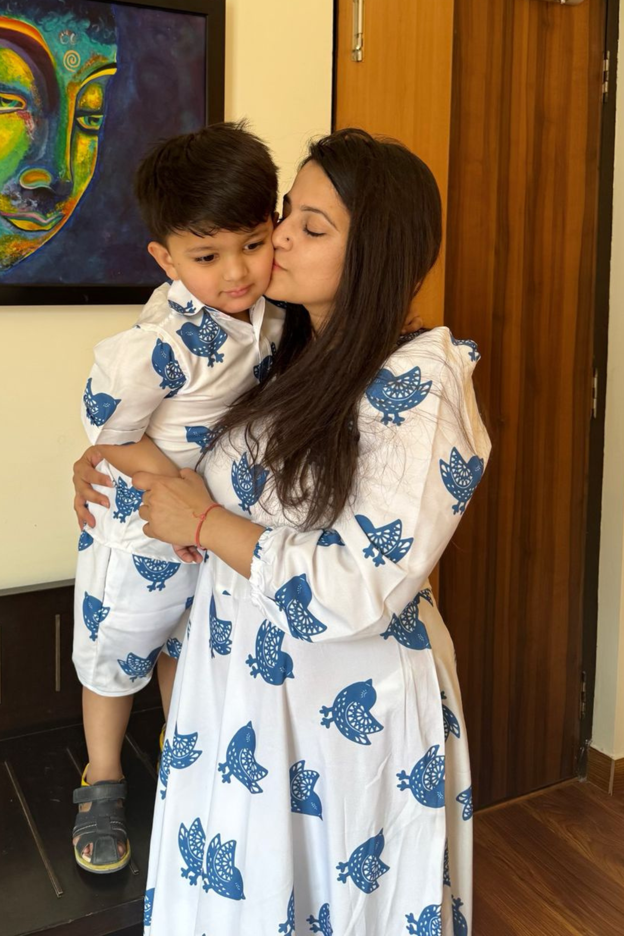 Bird Print Mother Son Combo