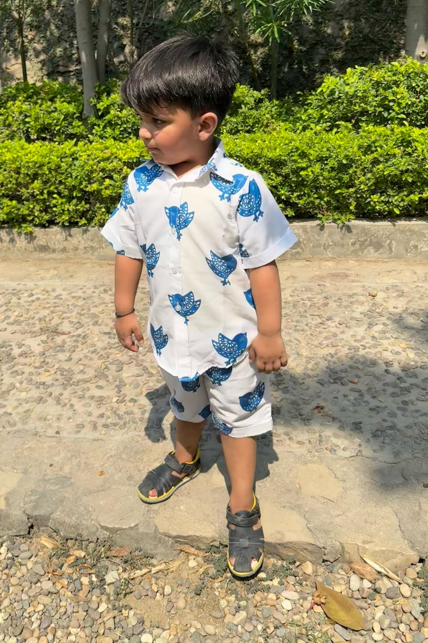 Bird Print Mother Son Combo