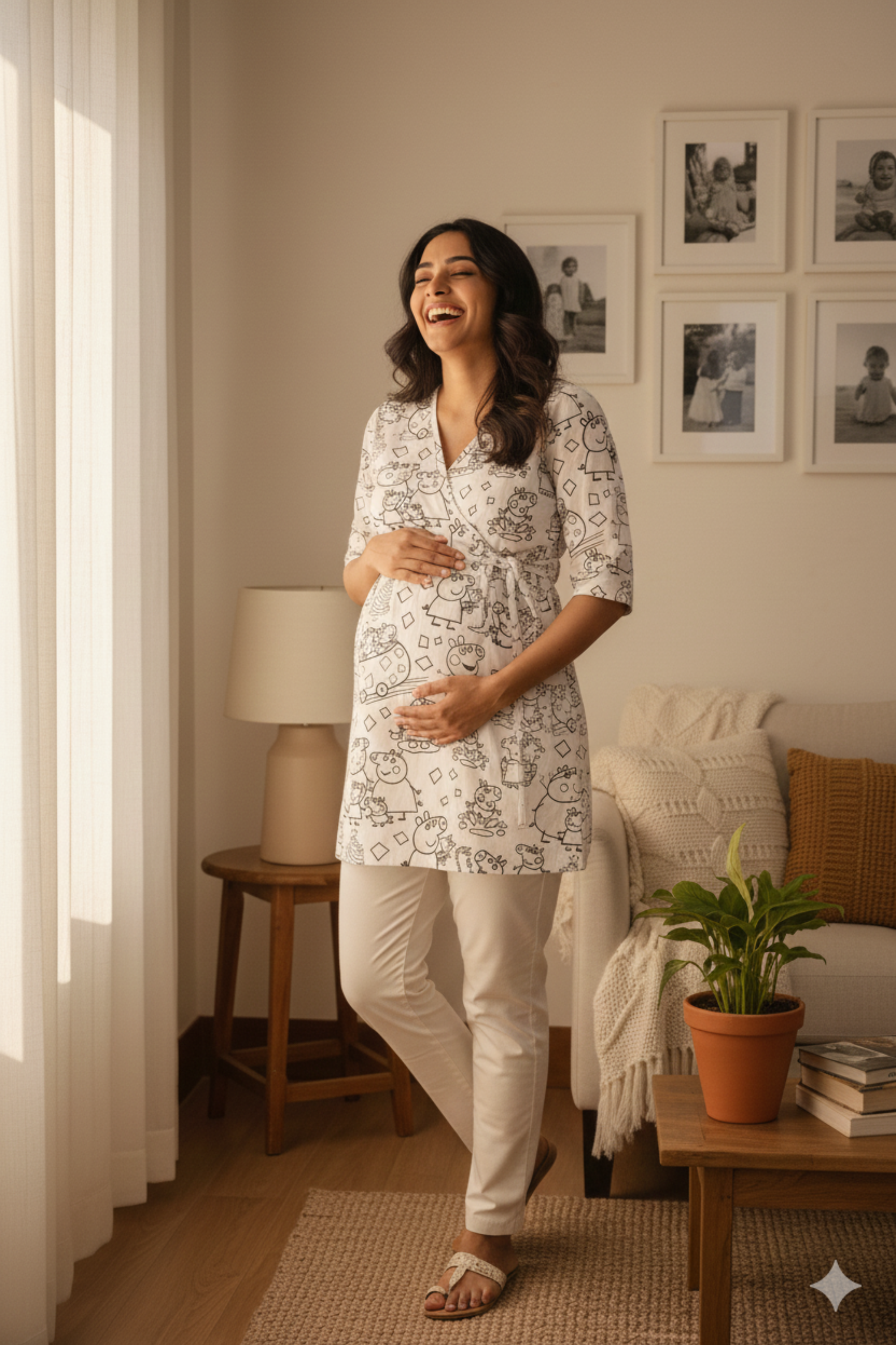 Colour Your Own Peppa Pig Print Maternity Top