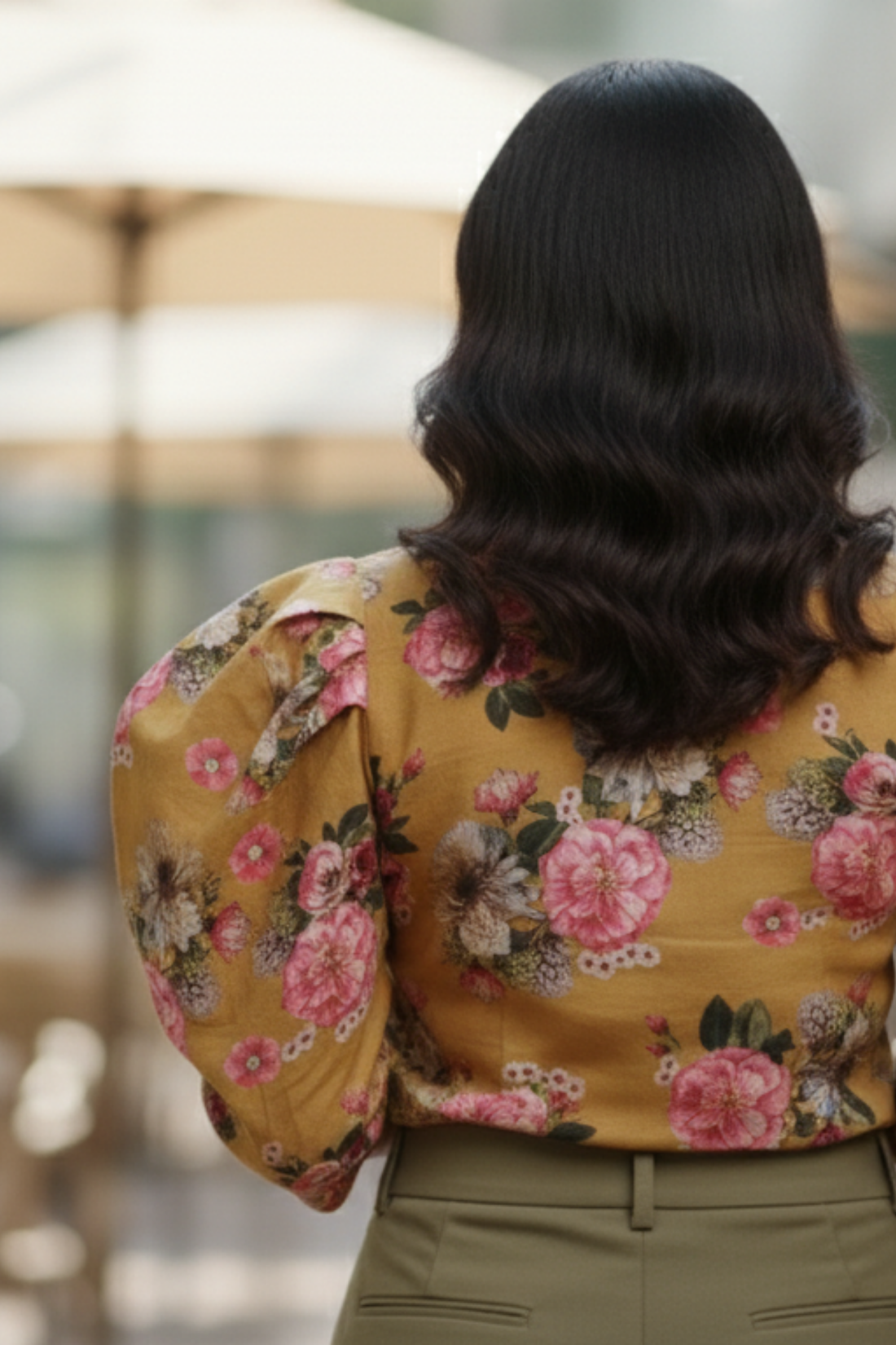 Yellow Floral Print Top