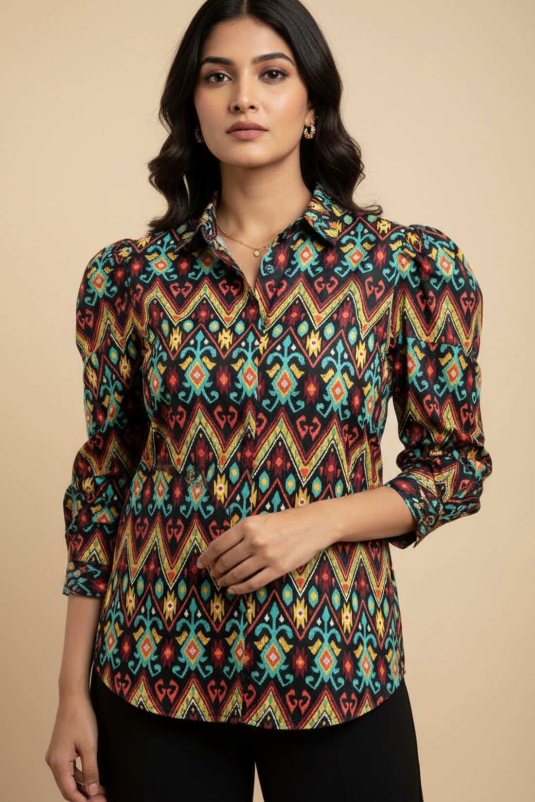 Black Tribal Print Shirt