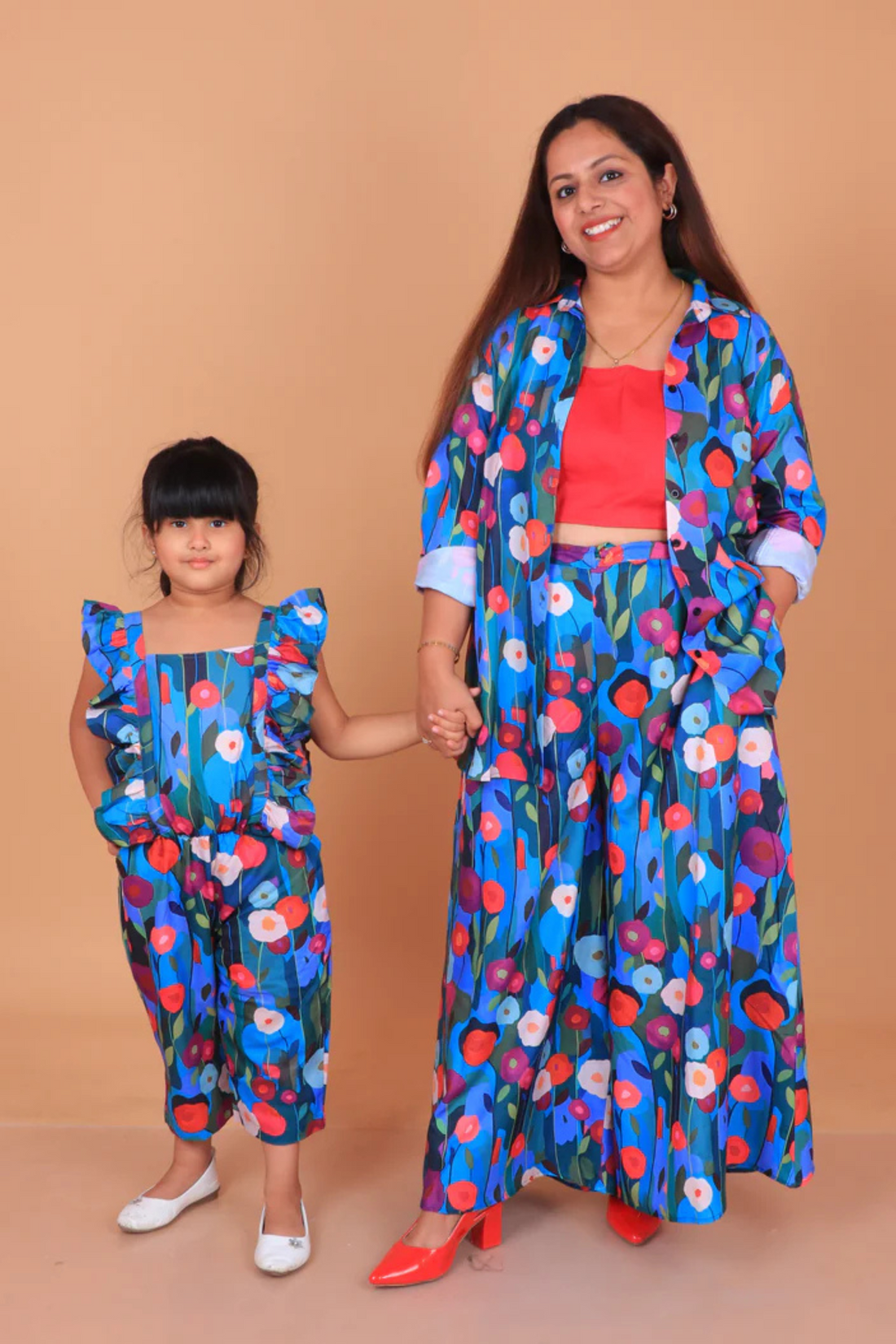 Blue Floral Mother Daughter set