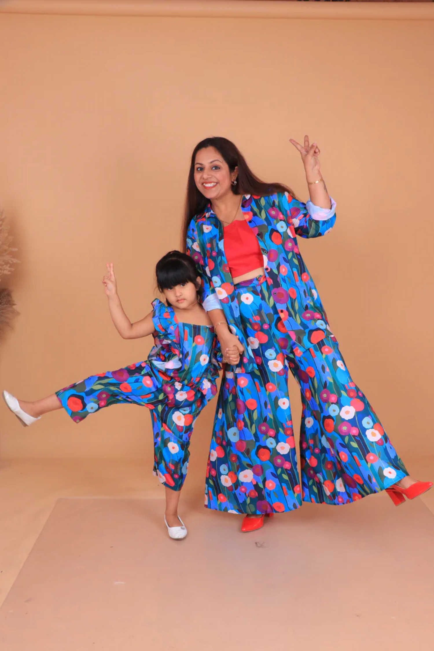Blue Floral Mother Daughter set