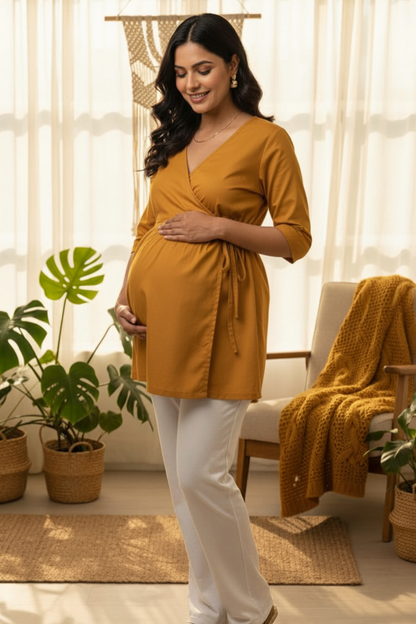 Mustard Maternity Top