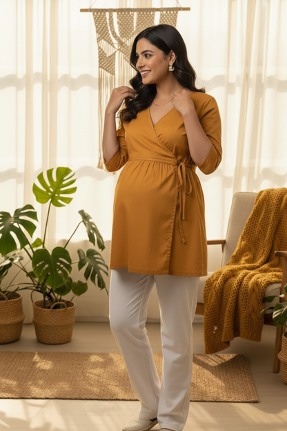 Mustard Maternity Top