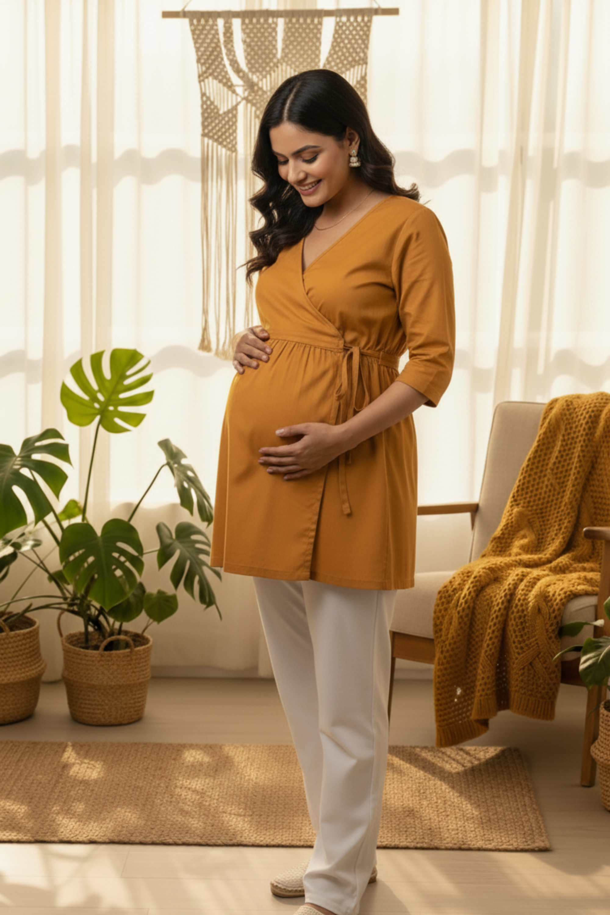 Mustard Maternity Top