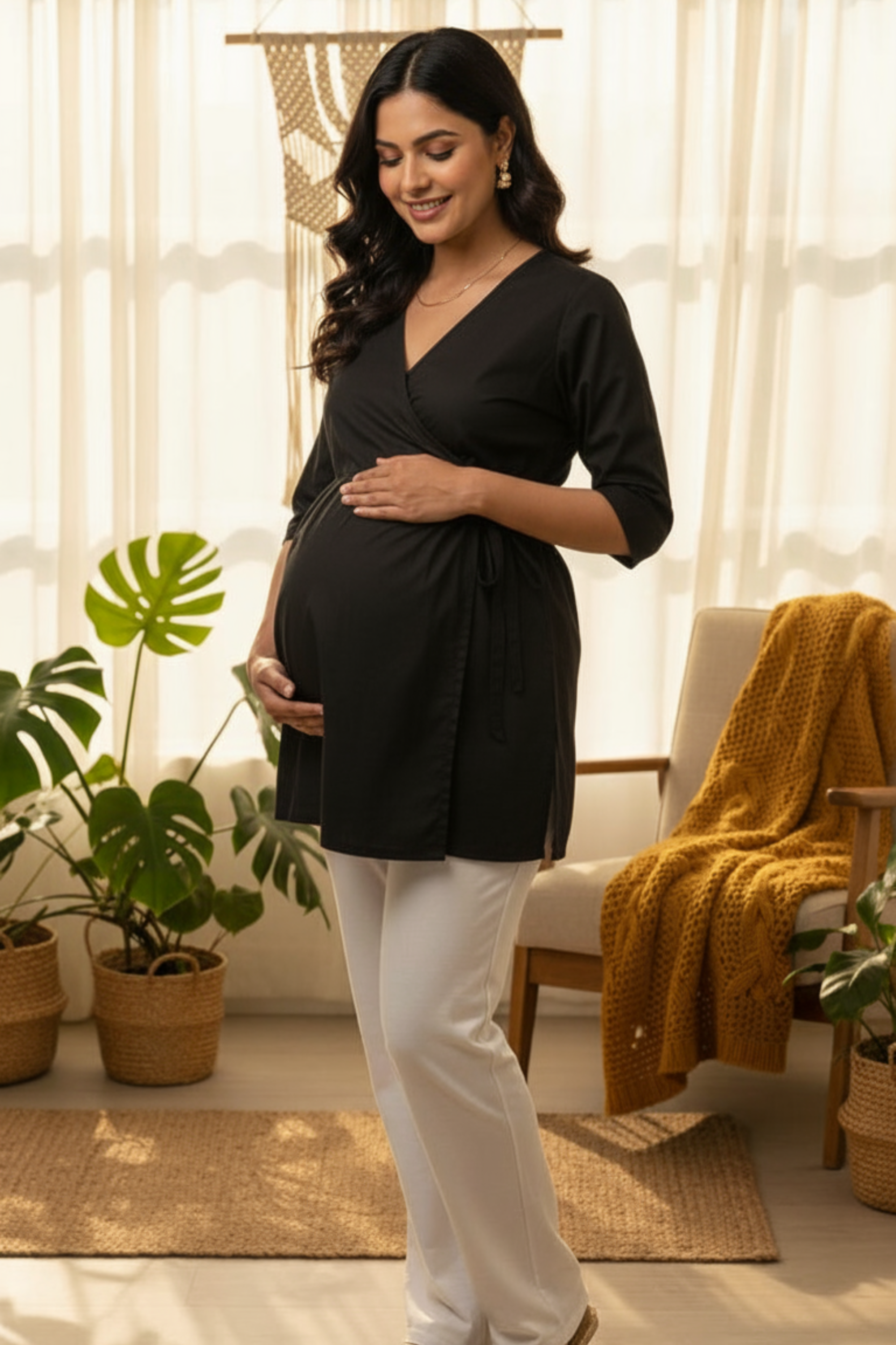 Black Maternity Top