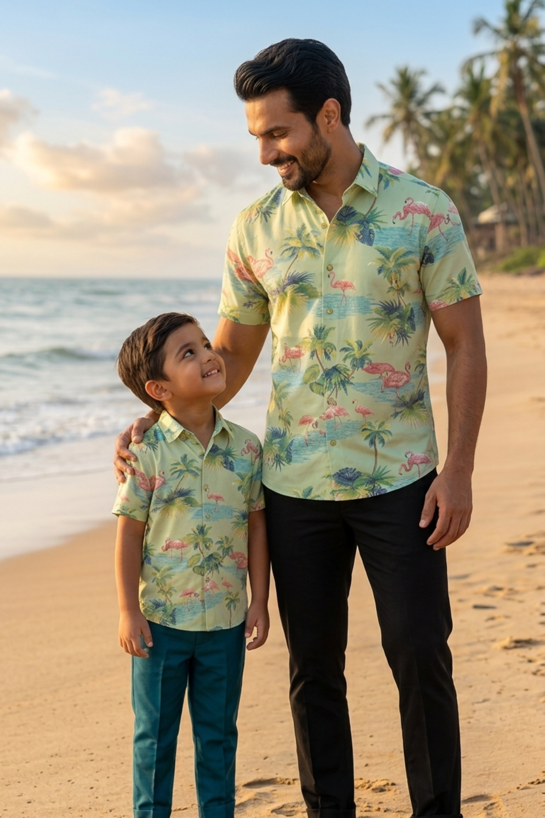 Flamingo Print Father Son Twinning Set